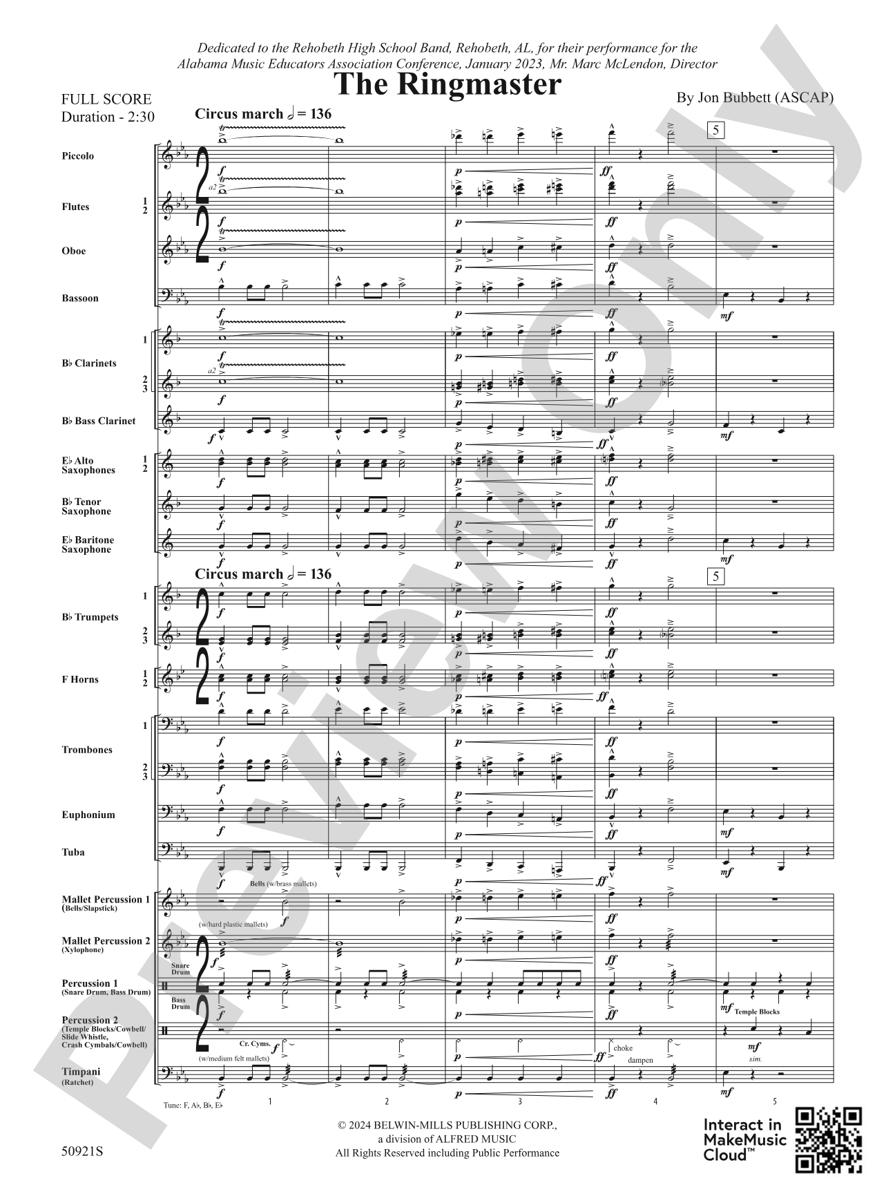 The Ringmaster: Concert Band Conductor Score & Parts