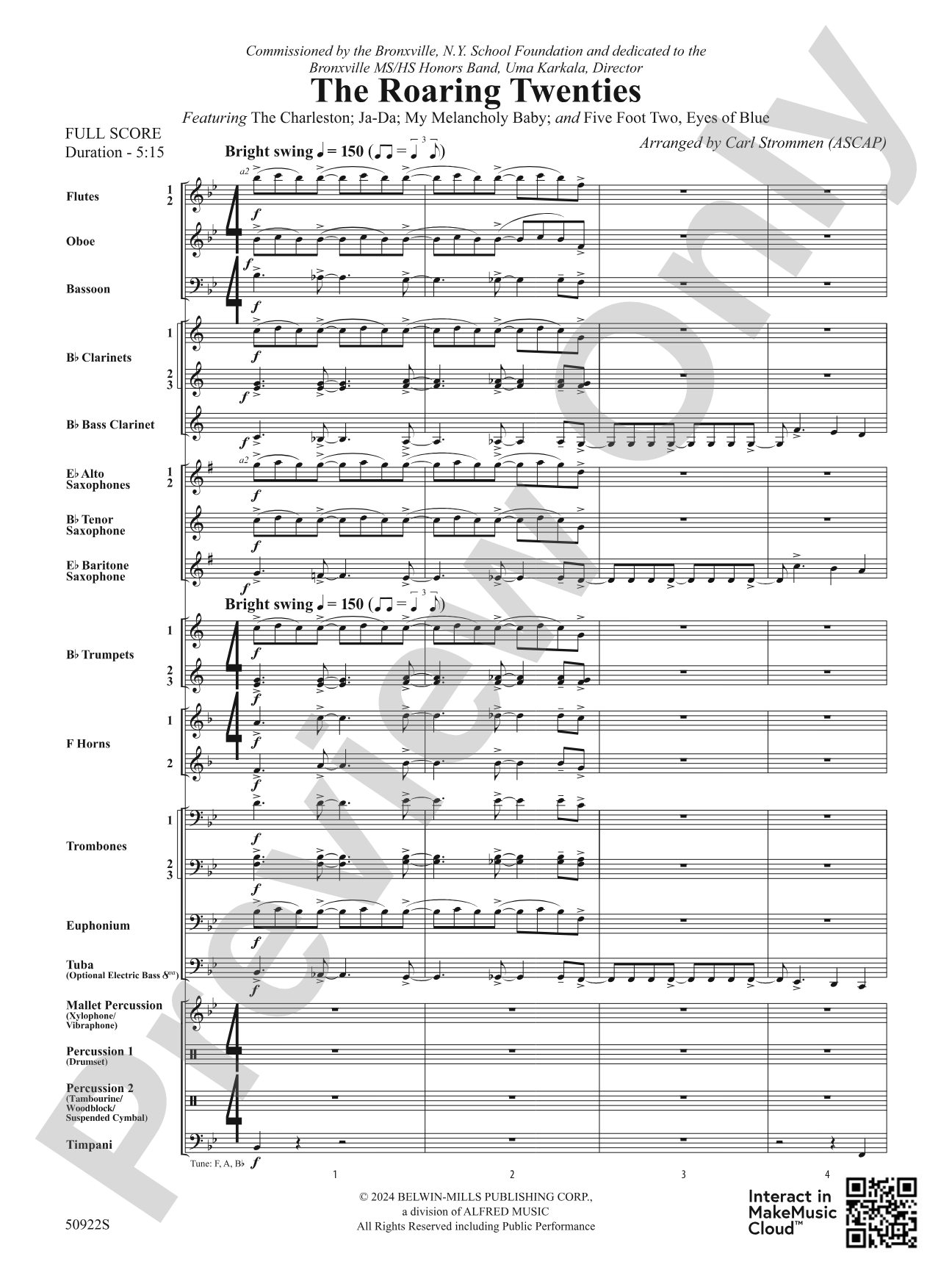 The Roaring Twenties: Concert Band Conductor Score & Parts