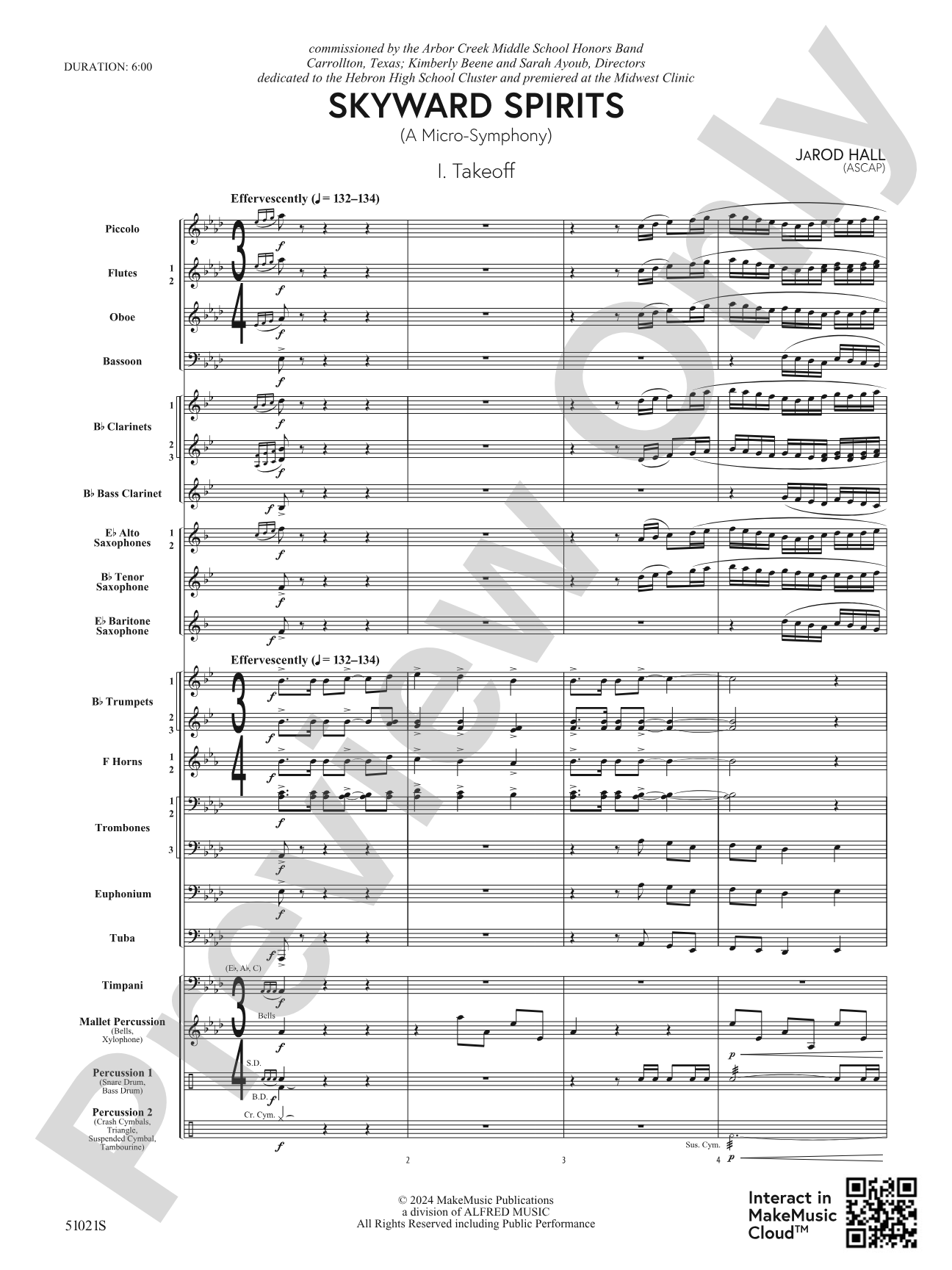 Skyward Spirits: Concert Band Conductor Score & Parts