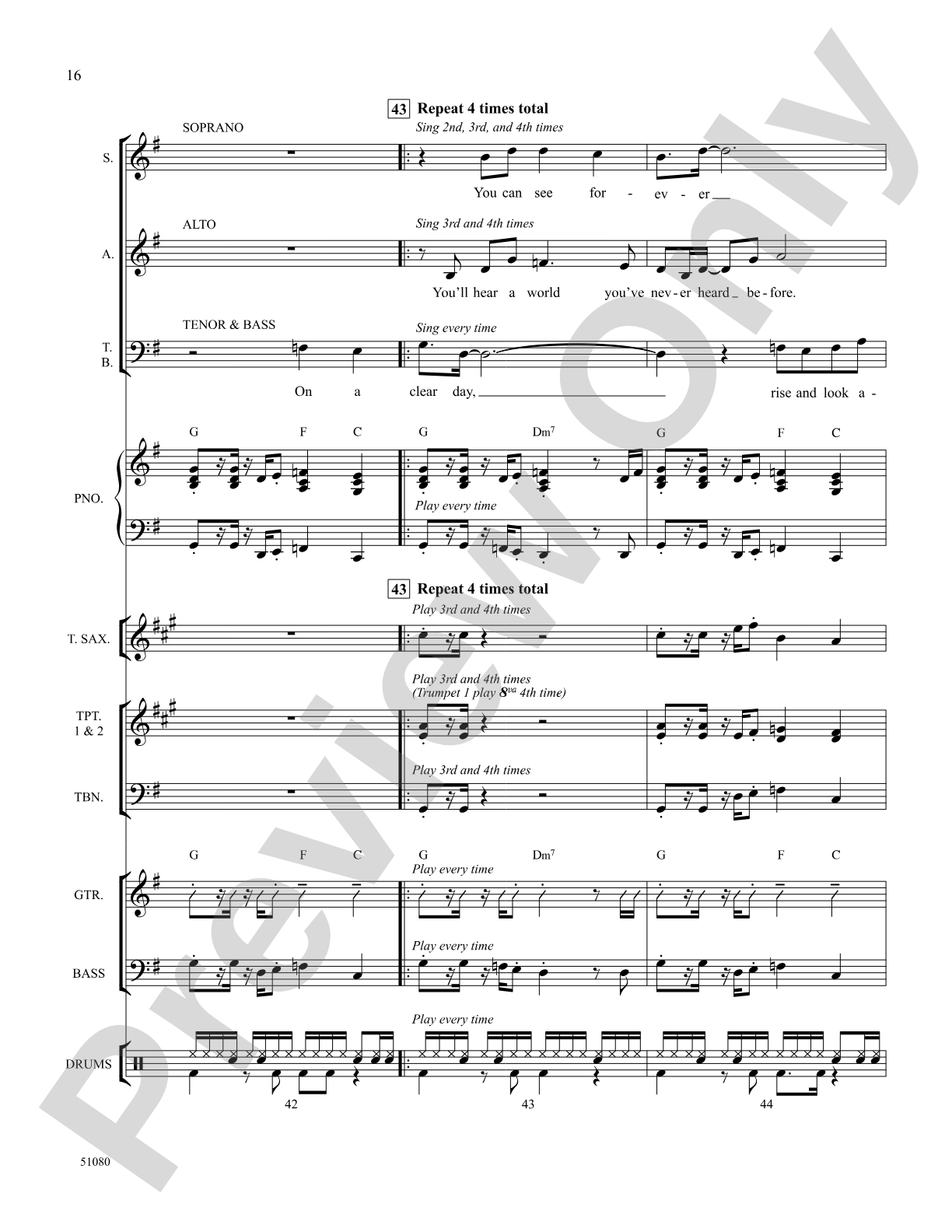 On a Clear Day: Choral SoundPax