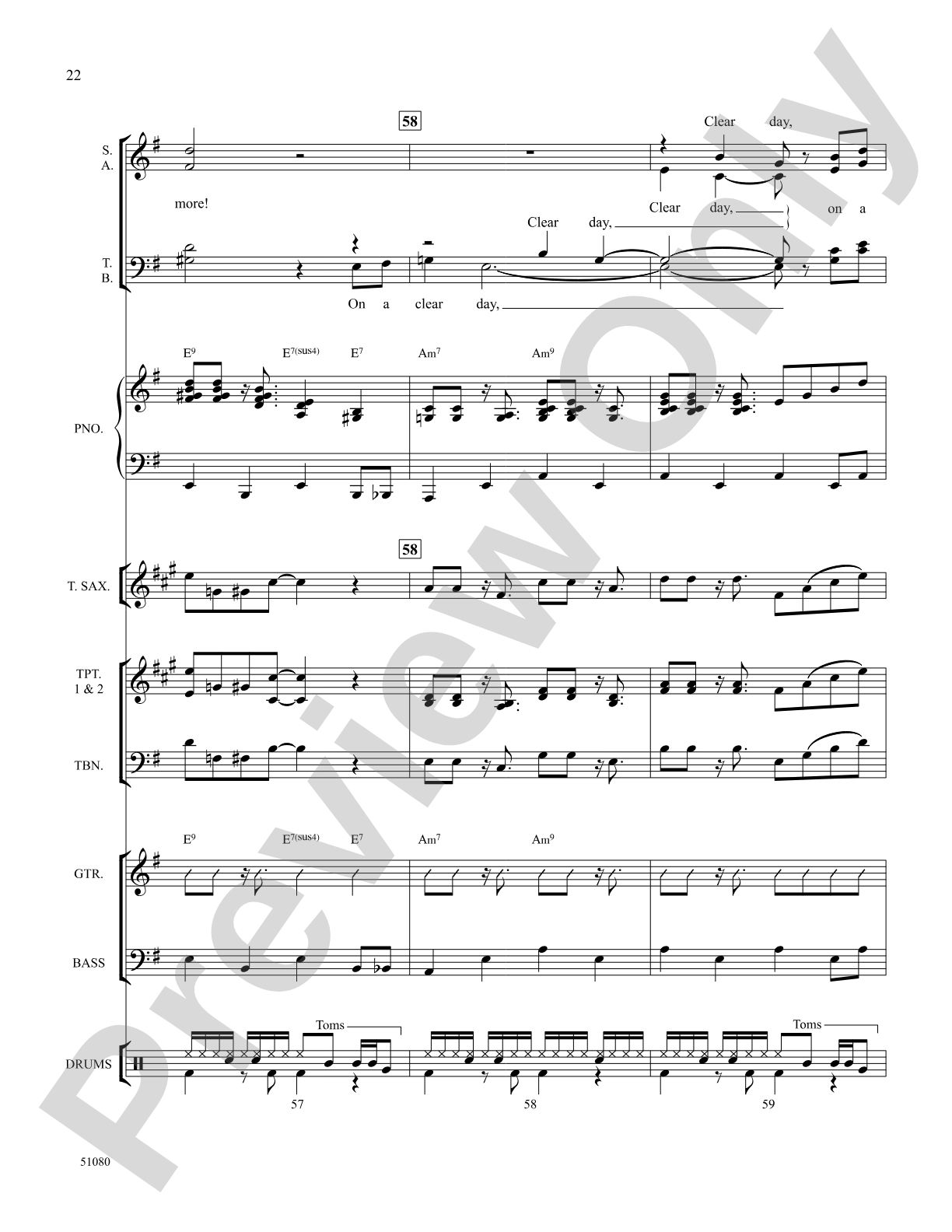 On a Clear Day: Choral SoundPax