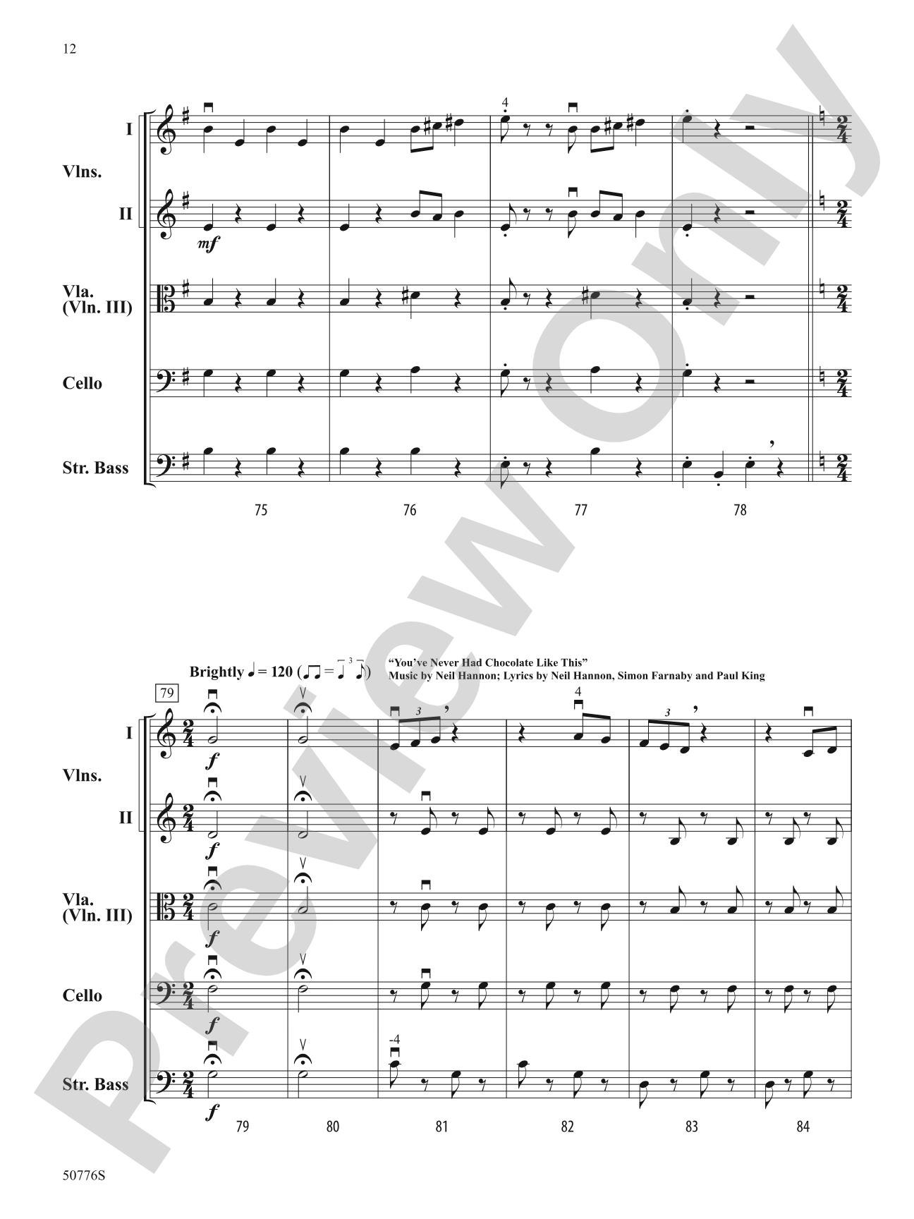 Wonka: String Orchestra Conductor Score & Parts
