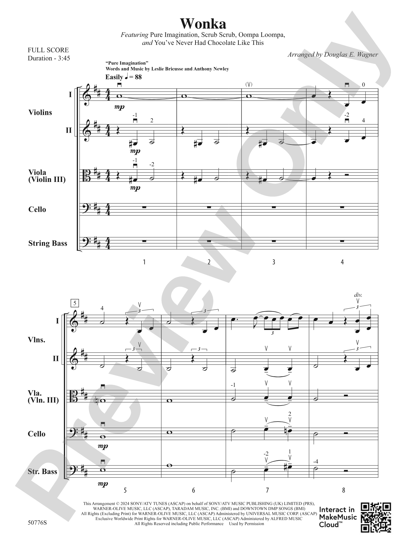 Wonka: String Orchestra Conductor Score & Parts