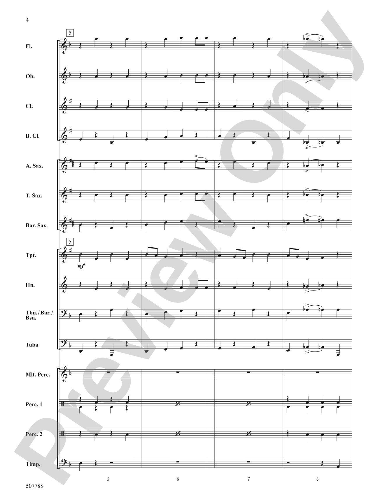 Oompa Loompa: Concert Band Conductor Score & Parts
