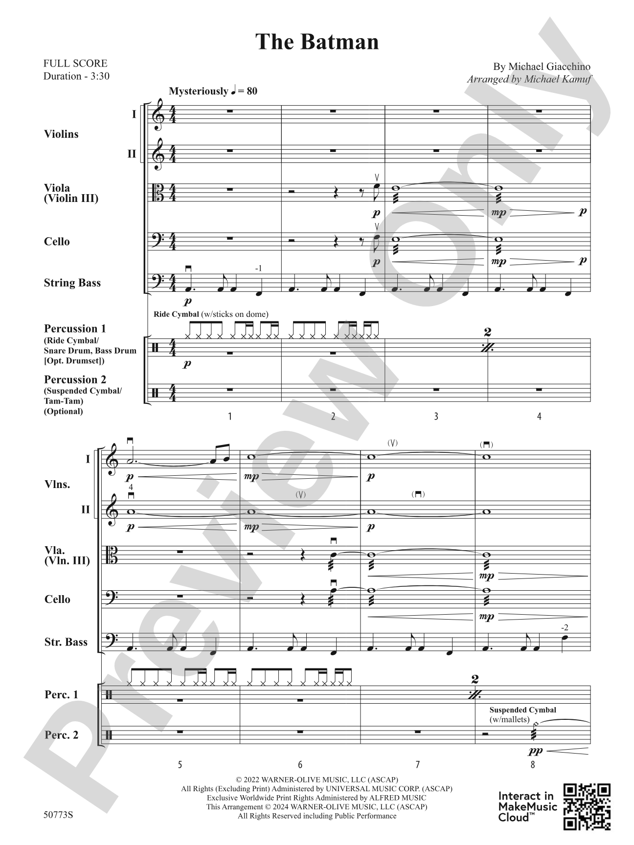 The Batman: String Orchestra Conductor Score & Parts
