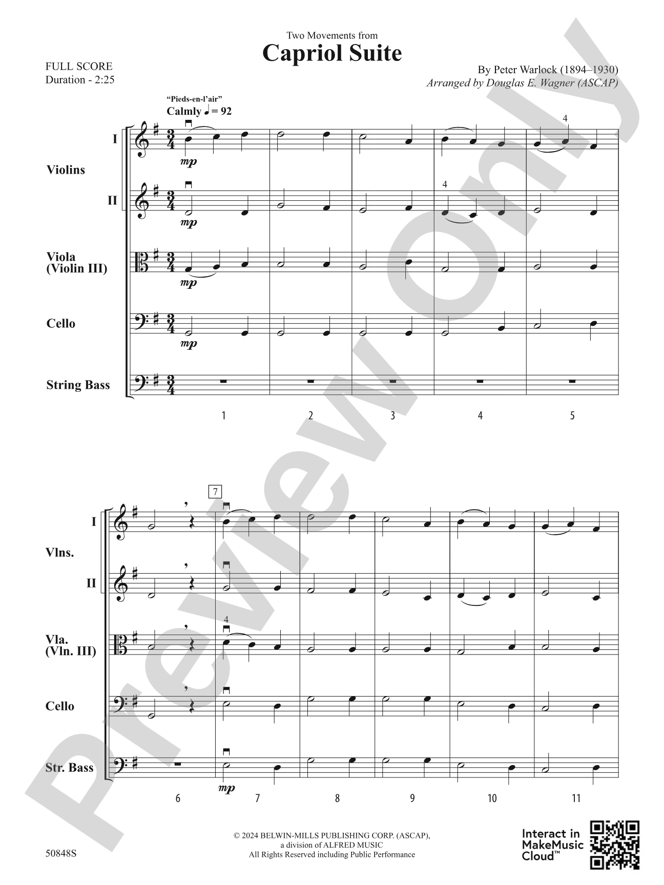 Capriol Suite: String Orchestra Conductor Score & Parts