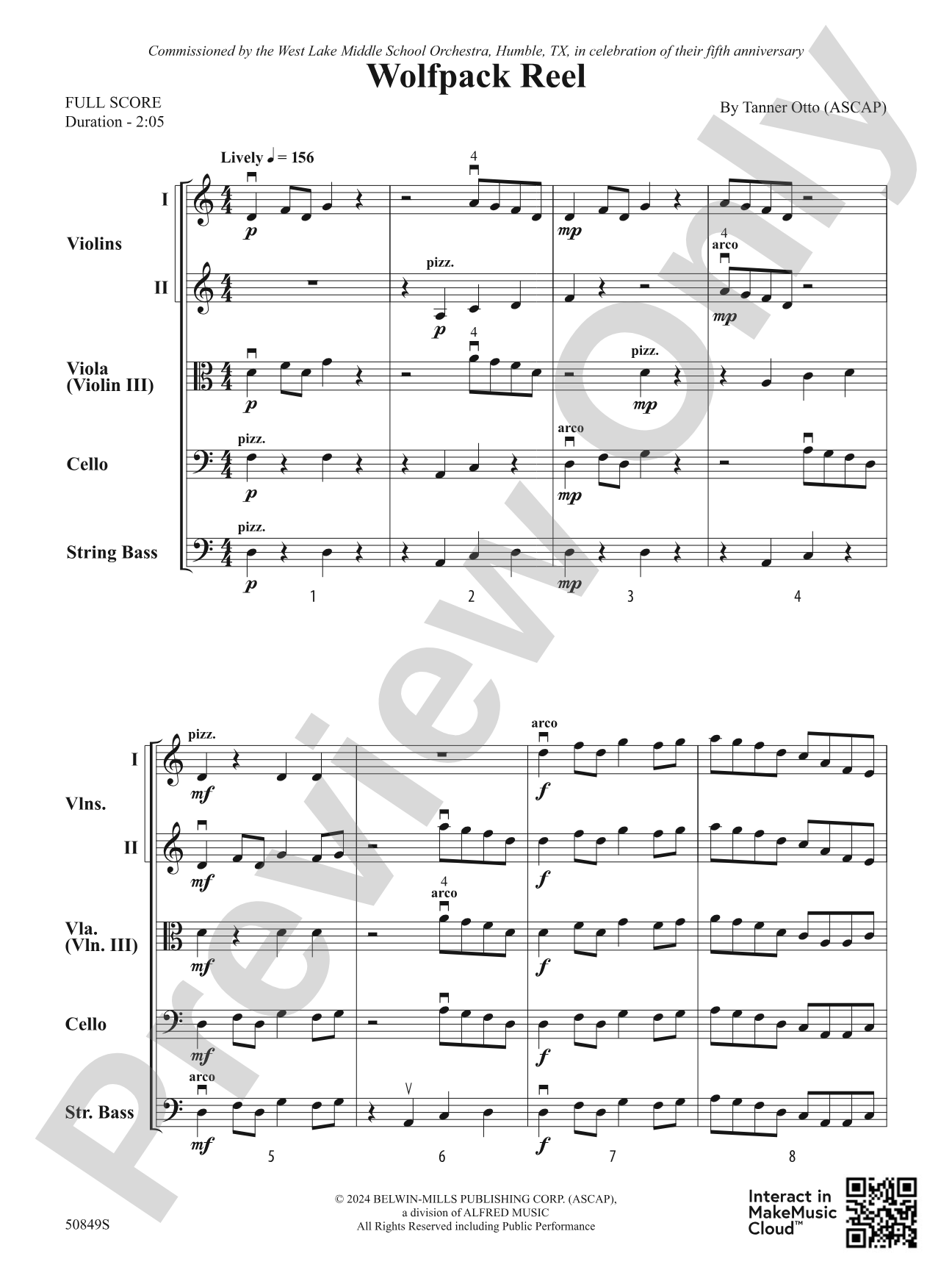 Wolfpack Reel: String Orchestra Conductor Score & Parts