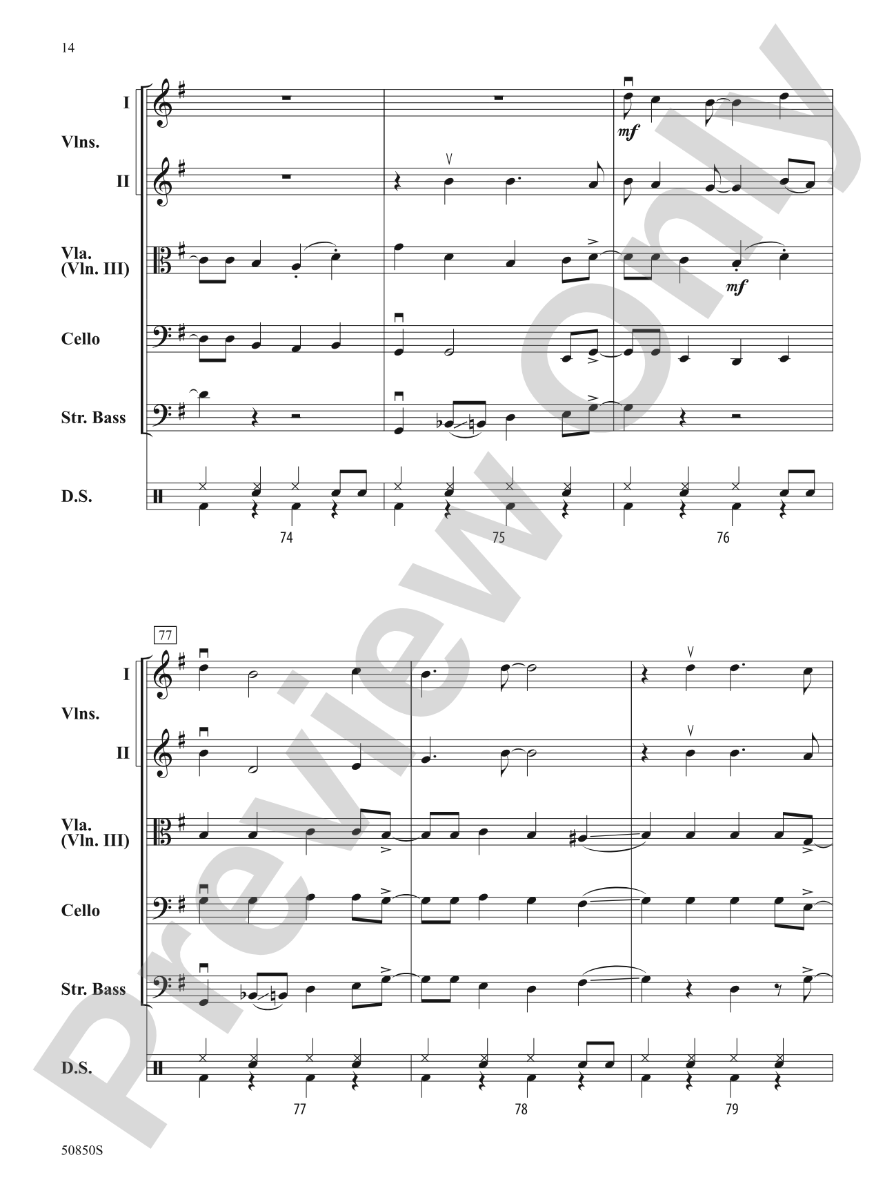 Down by the Riverside: String Orchestra Conductor Score & Parts