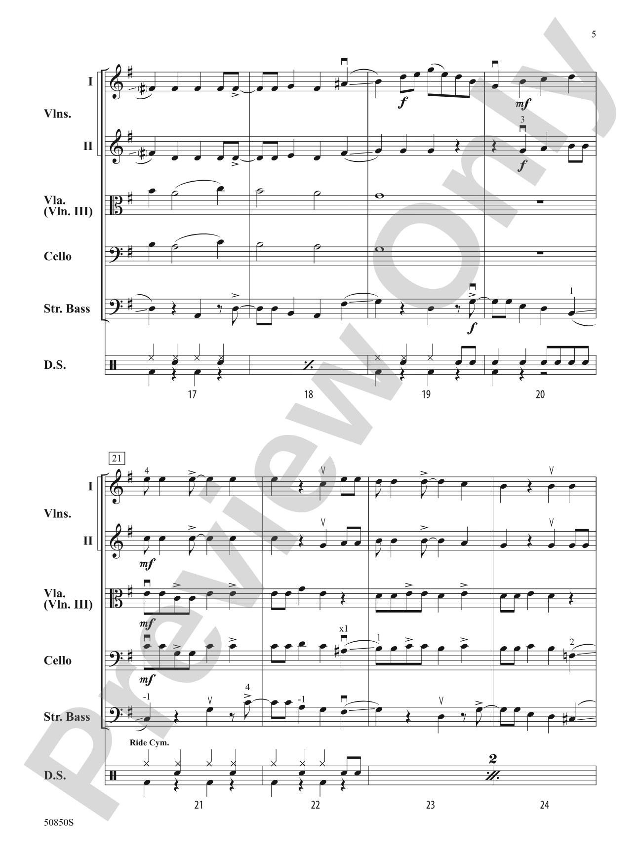Down by the Riverside: String Orchestra Conductor Score & Parts