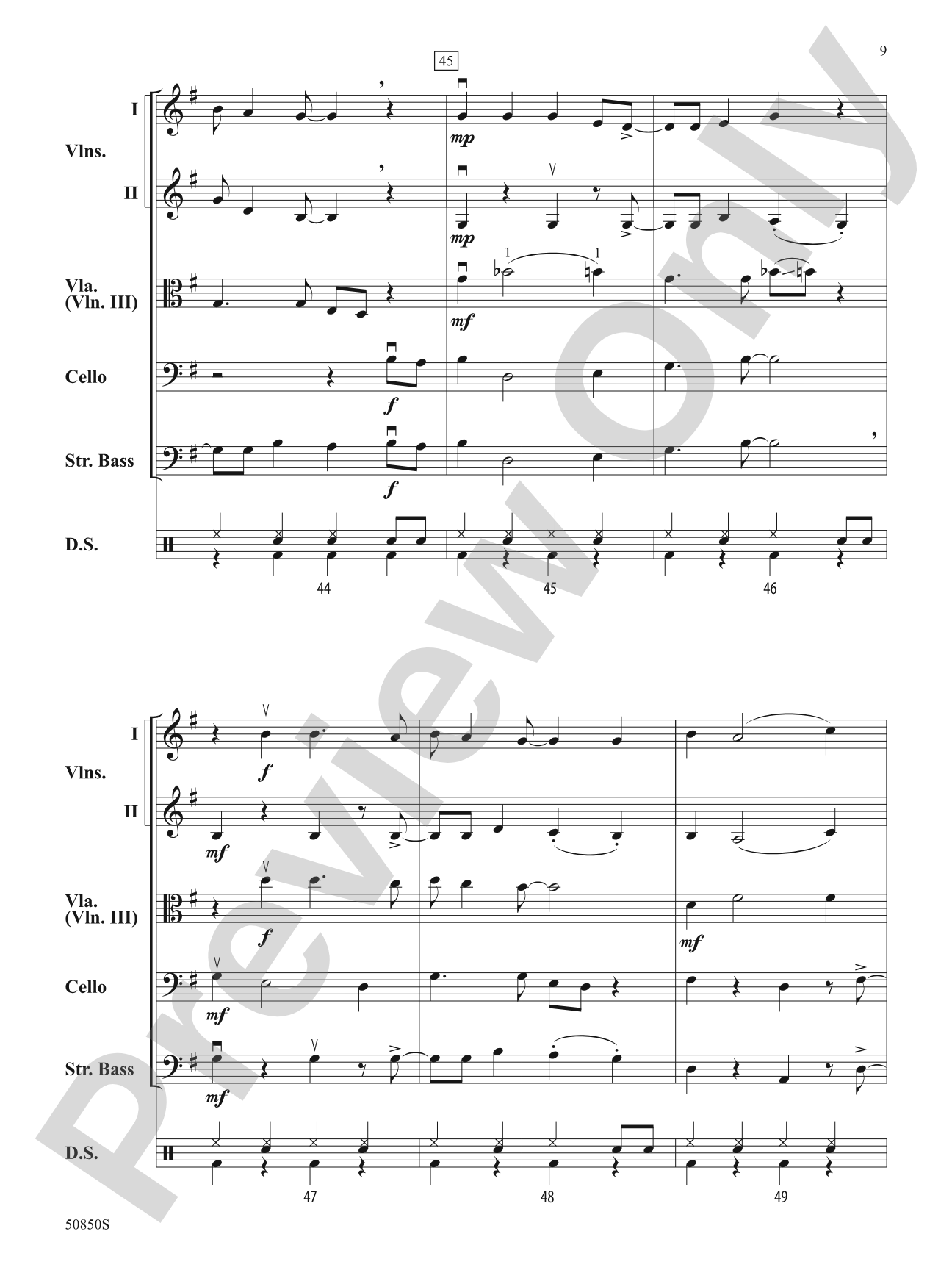 Down by the Riverside: String Orchestra Conductor Score & Parts