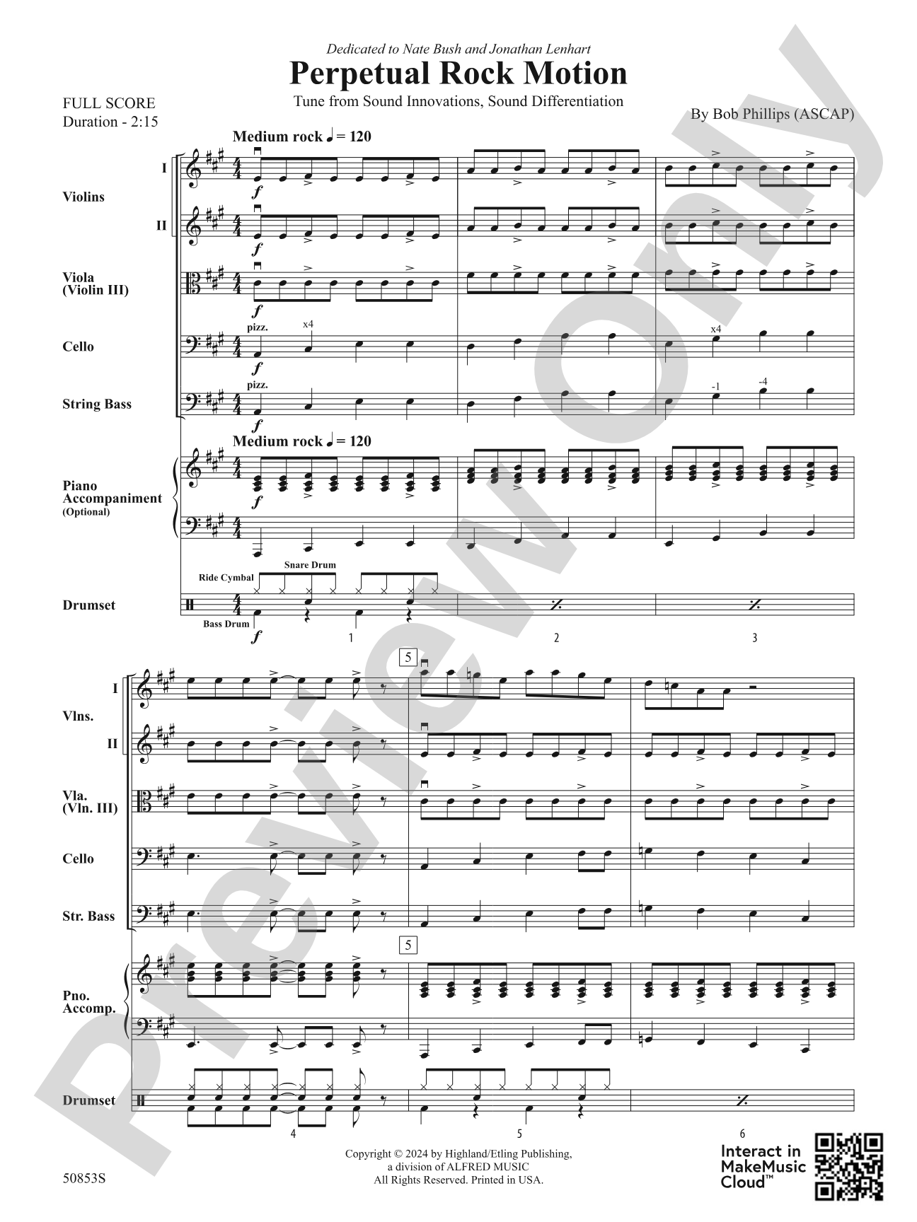 Perpetual Rock Motion: String Orchestra Conductor Score & Parts