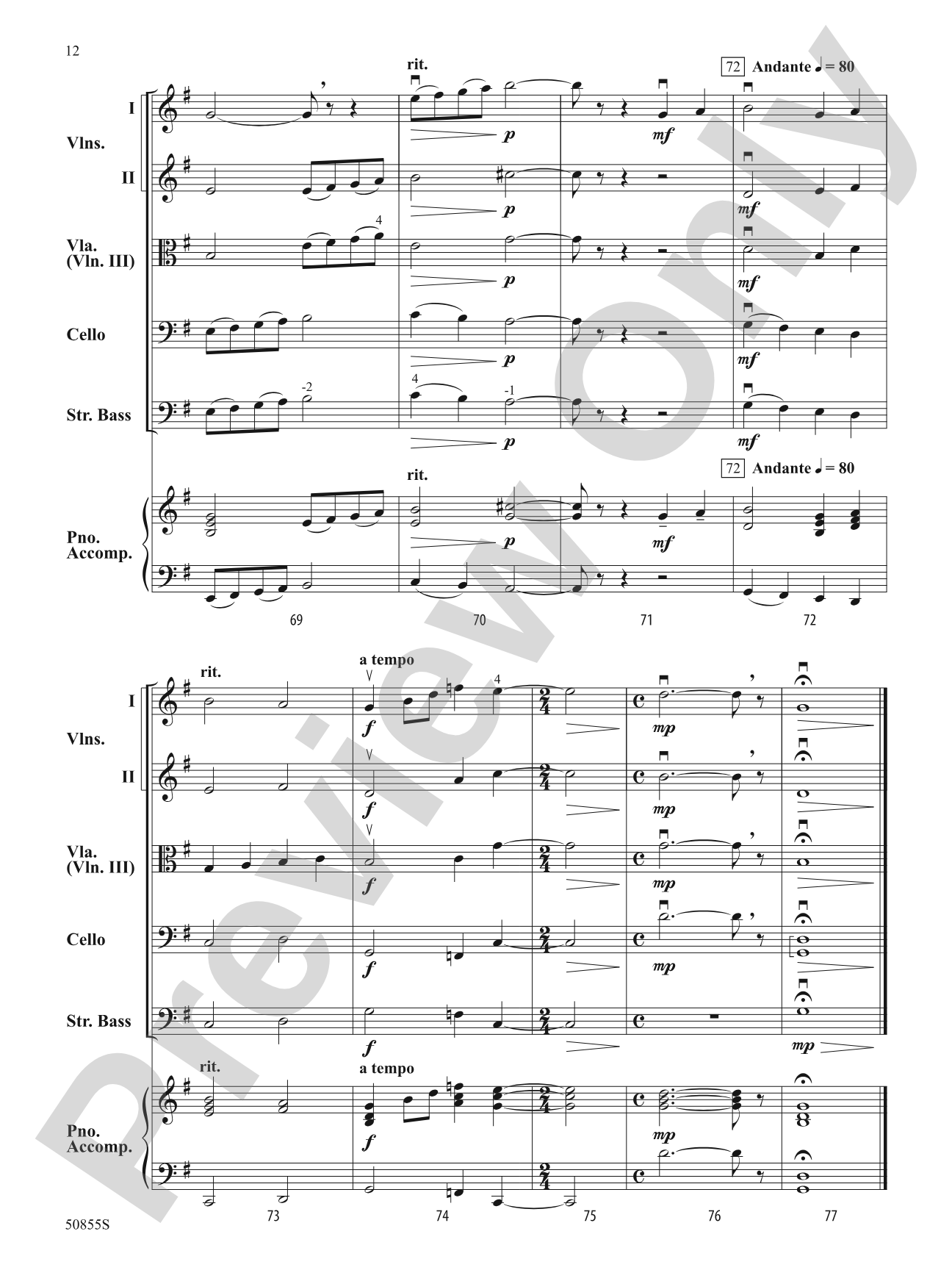 River Song: String Orchestra Conductor Score & Parts