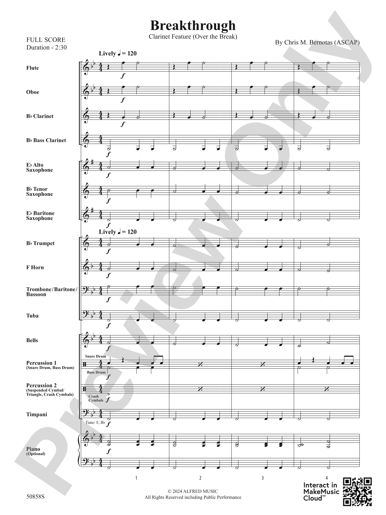 Breakthrough: Concert Band Conductor Score & Parts