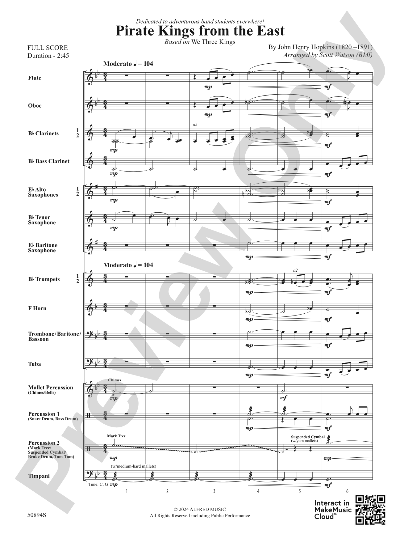 Pirate Kings from the East: Concert Band Conductor Score & Parts