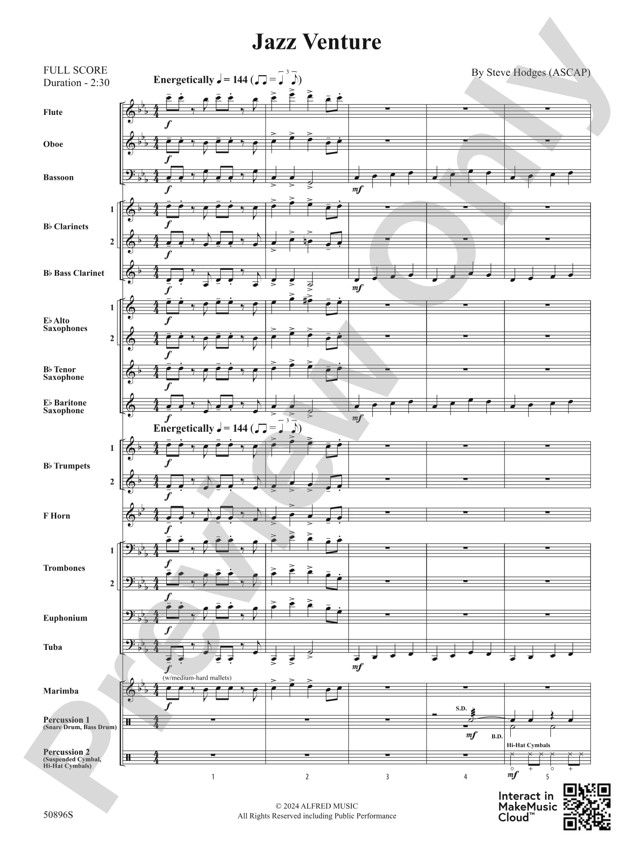 Jazz Venture: Concert Band Conductor Score & Parts