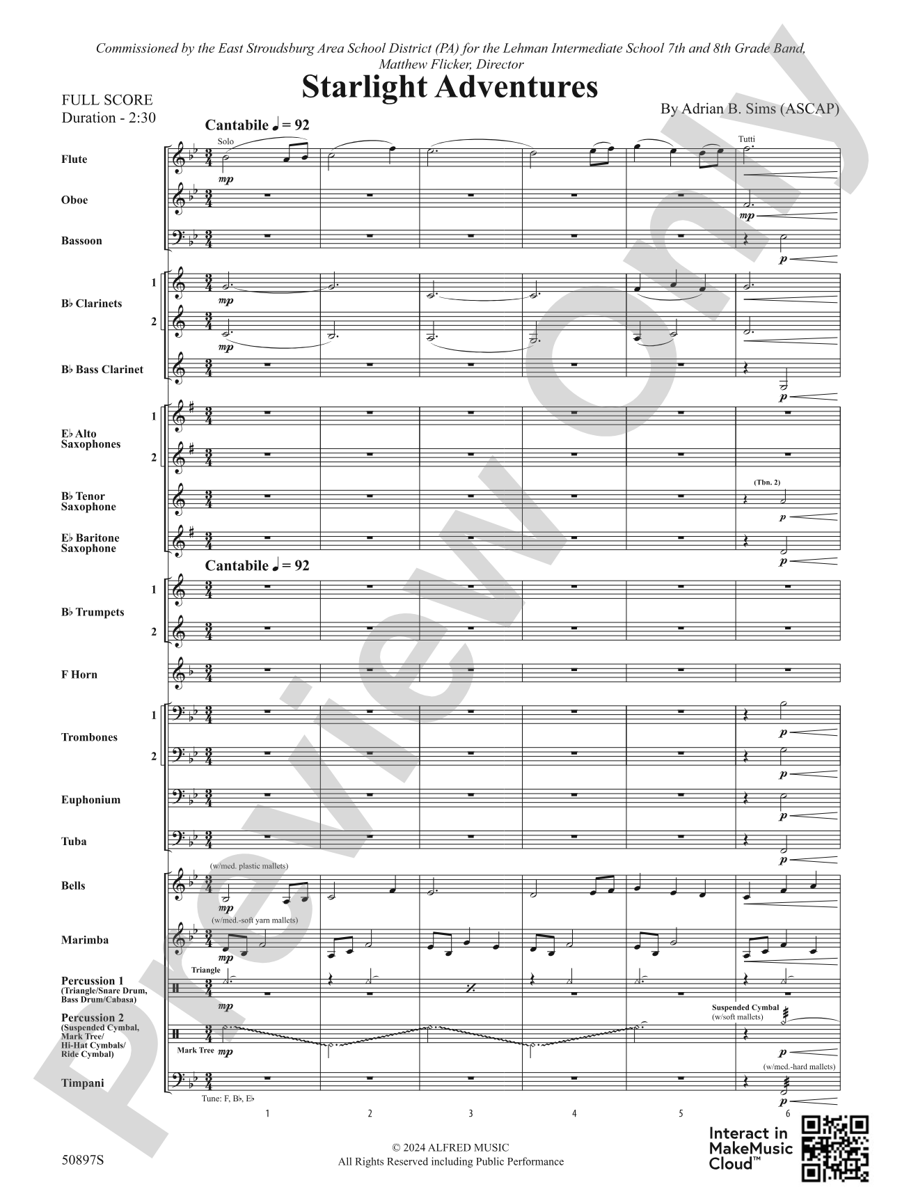 Starlight Adventures: Concert Band Conductor Score & Parts