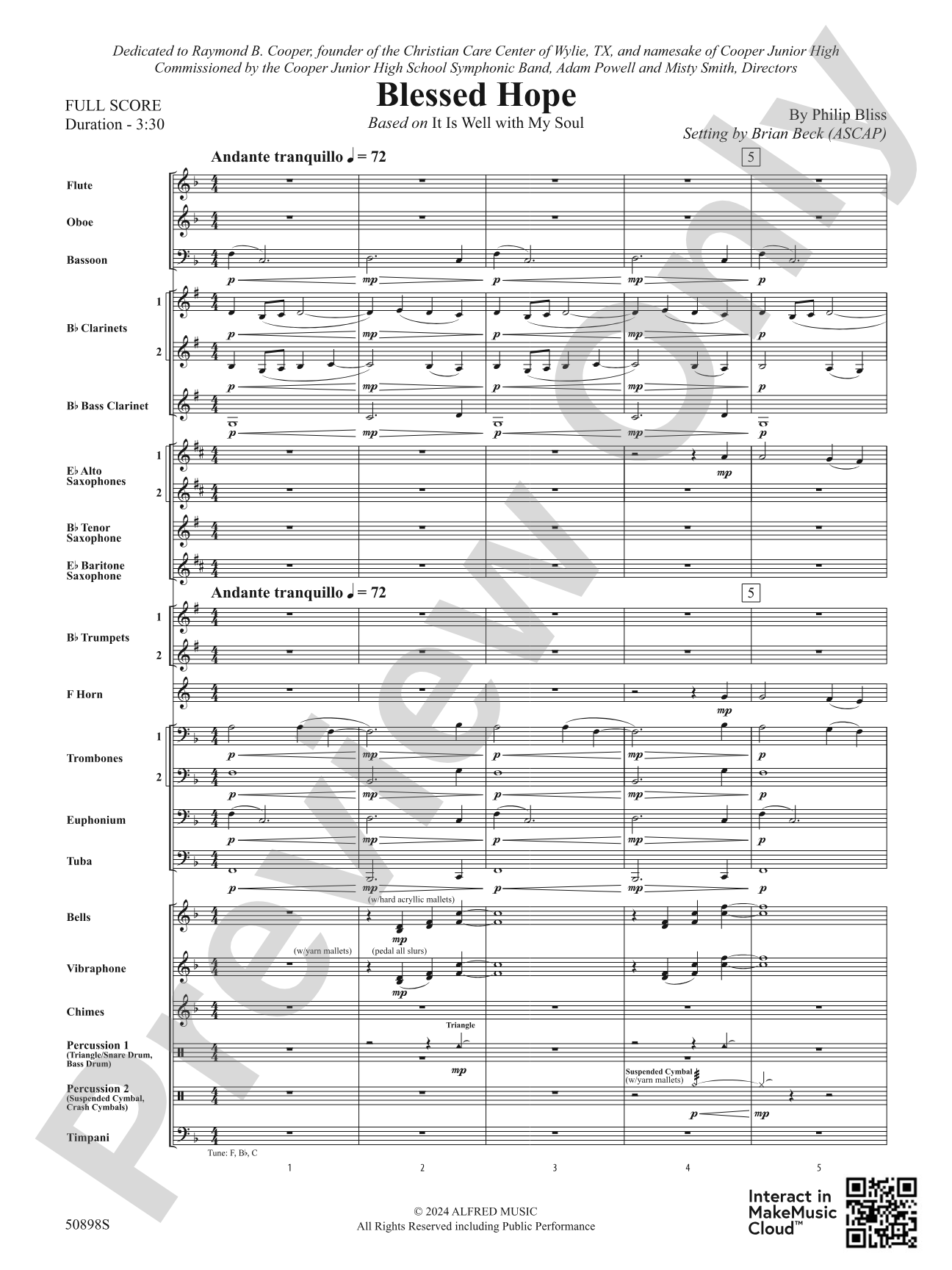 Blessed Hope: Concert Band Conductor Score & Parts
