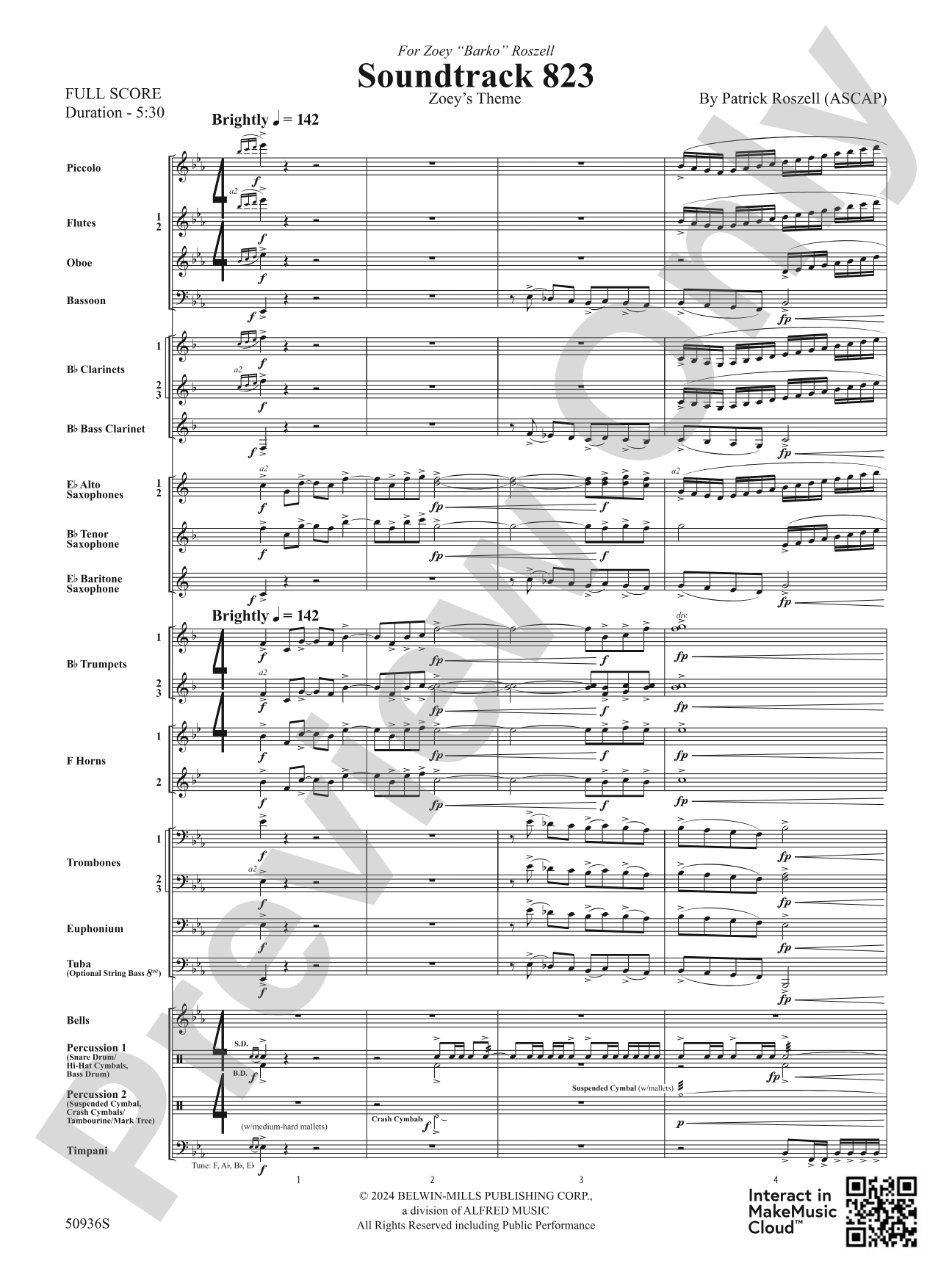 Soundtrack 823: Concert Band Conductor Score & Parts