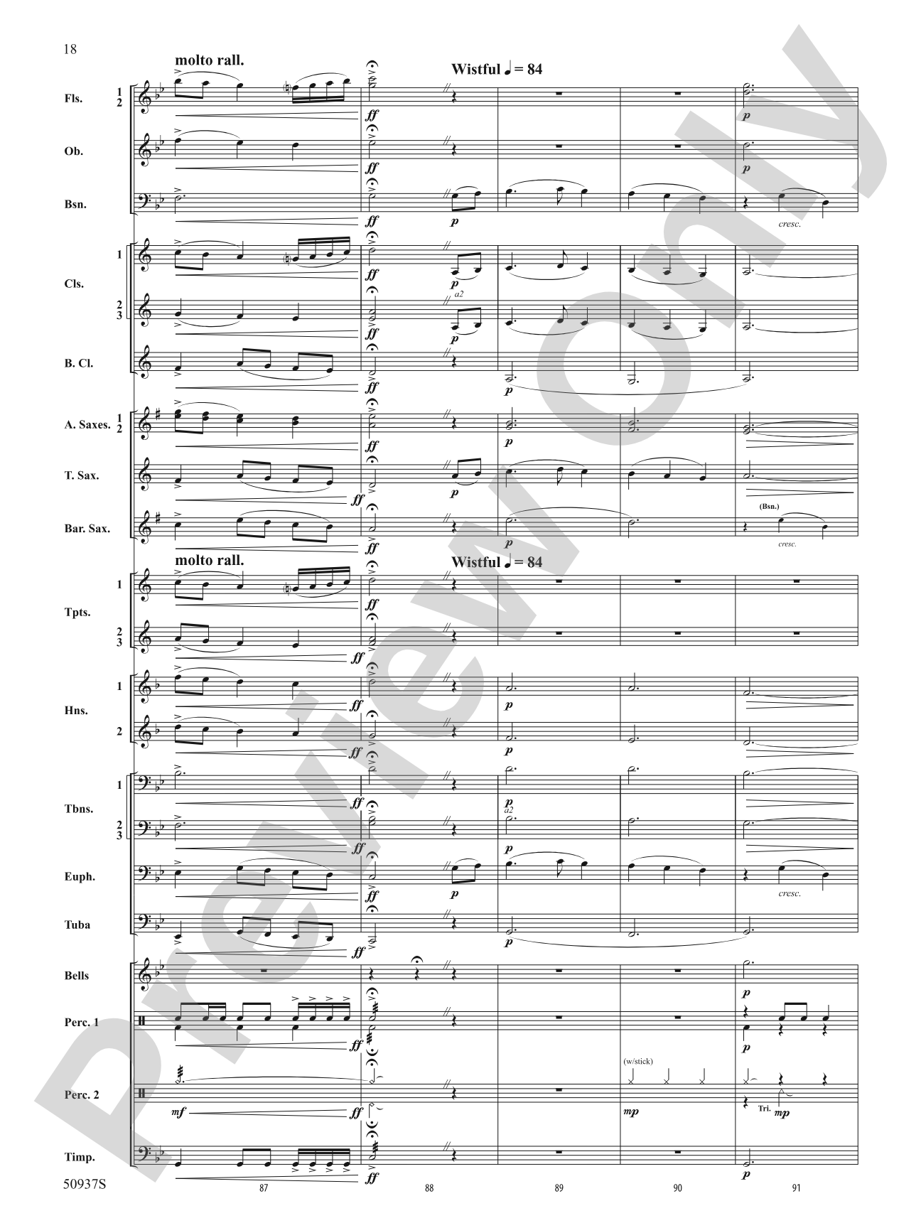 Waiting on Shore: Concert Band Conductor Score & Parts