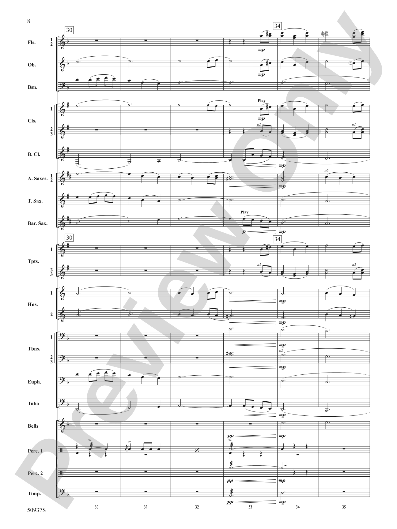Waiting on Shore: Concert Band Conductor Score & Parts