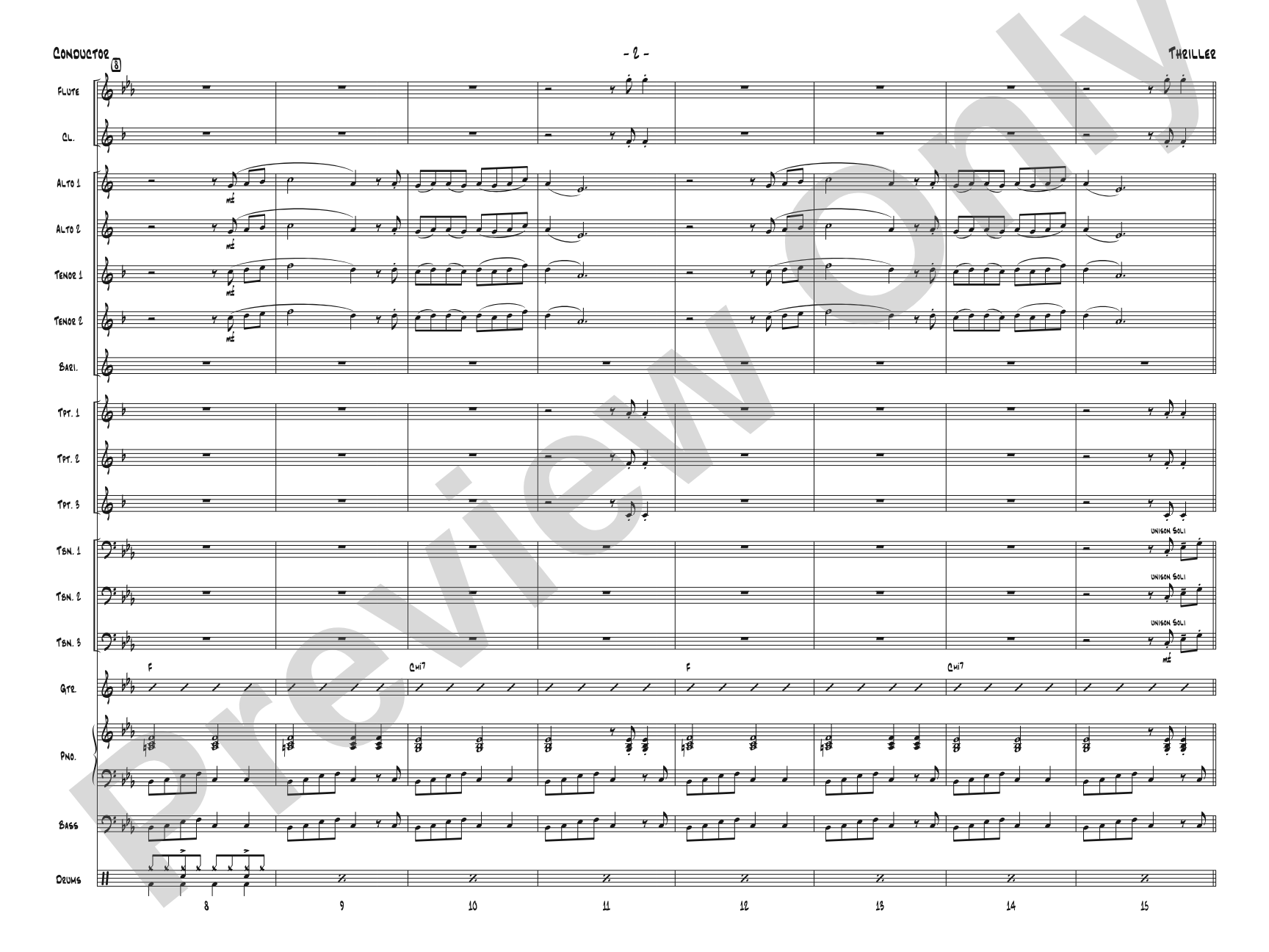 Thriller: Jazz Ensemble Conductor Score & Parts