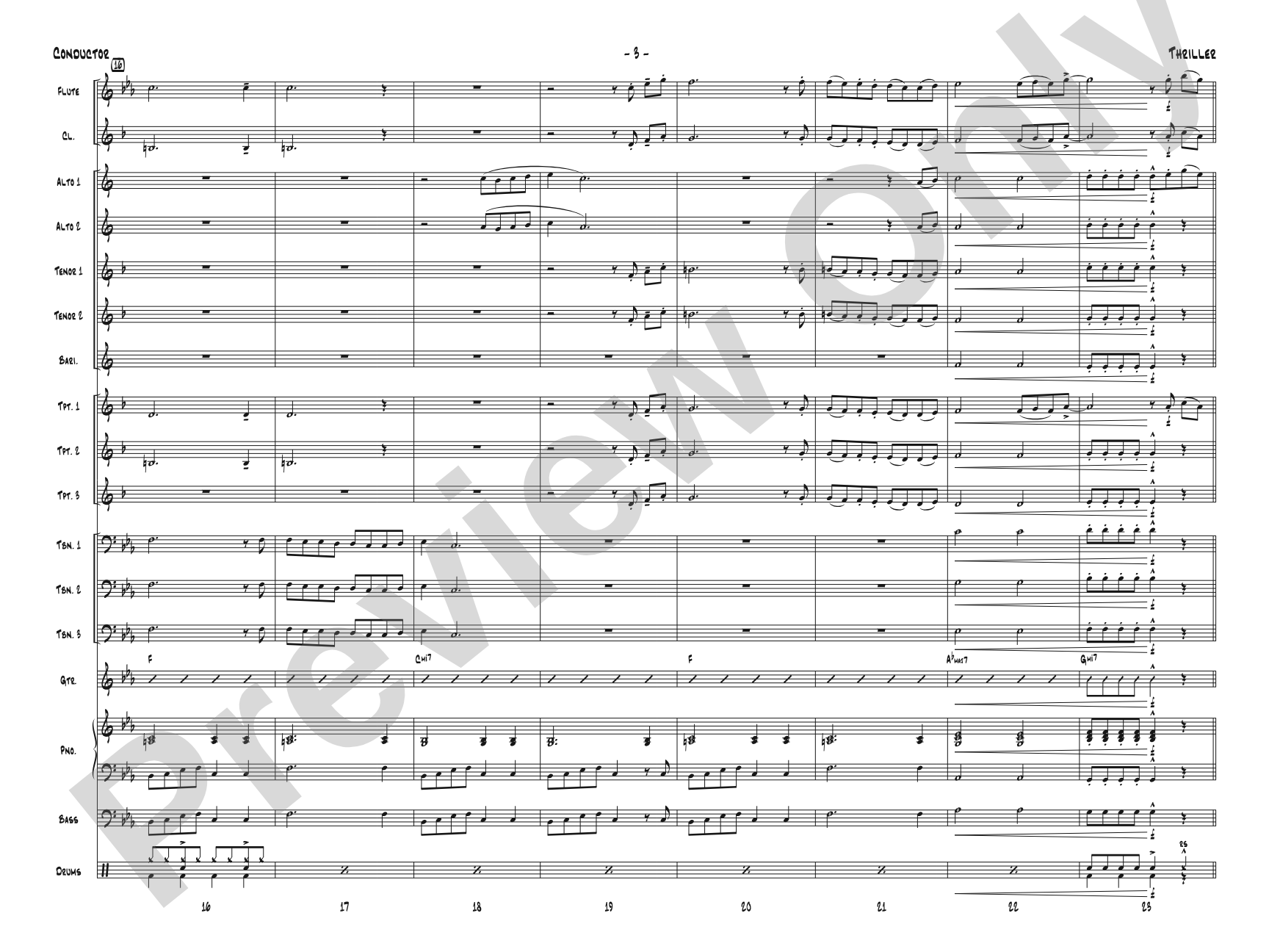 Thriller: Jazz Ensemble Conductor Score & Parts