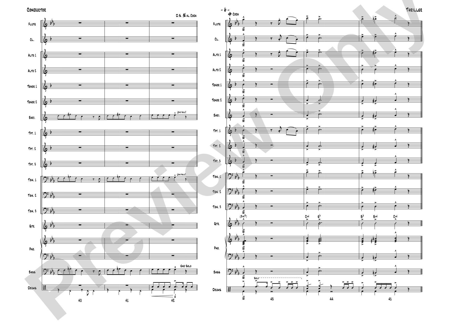 Thriller: Jazz Ensemble Conductor Score & Parts