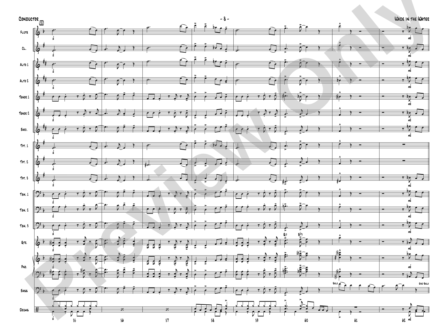 Wade in the Water: Jazz Ensemble Conductor Score & Parts