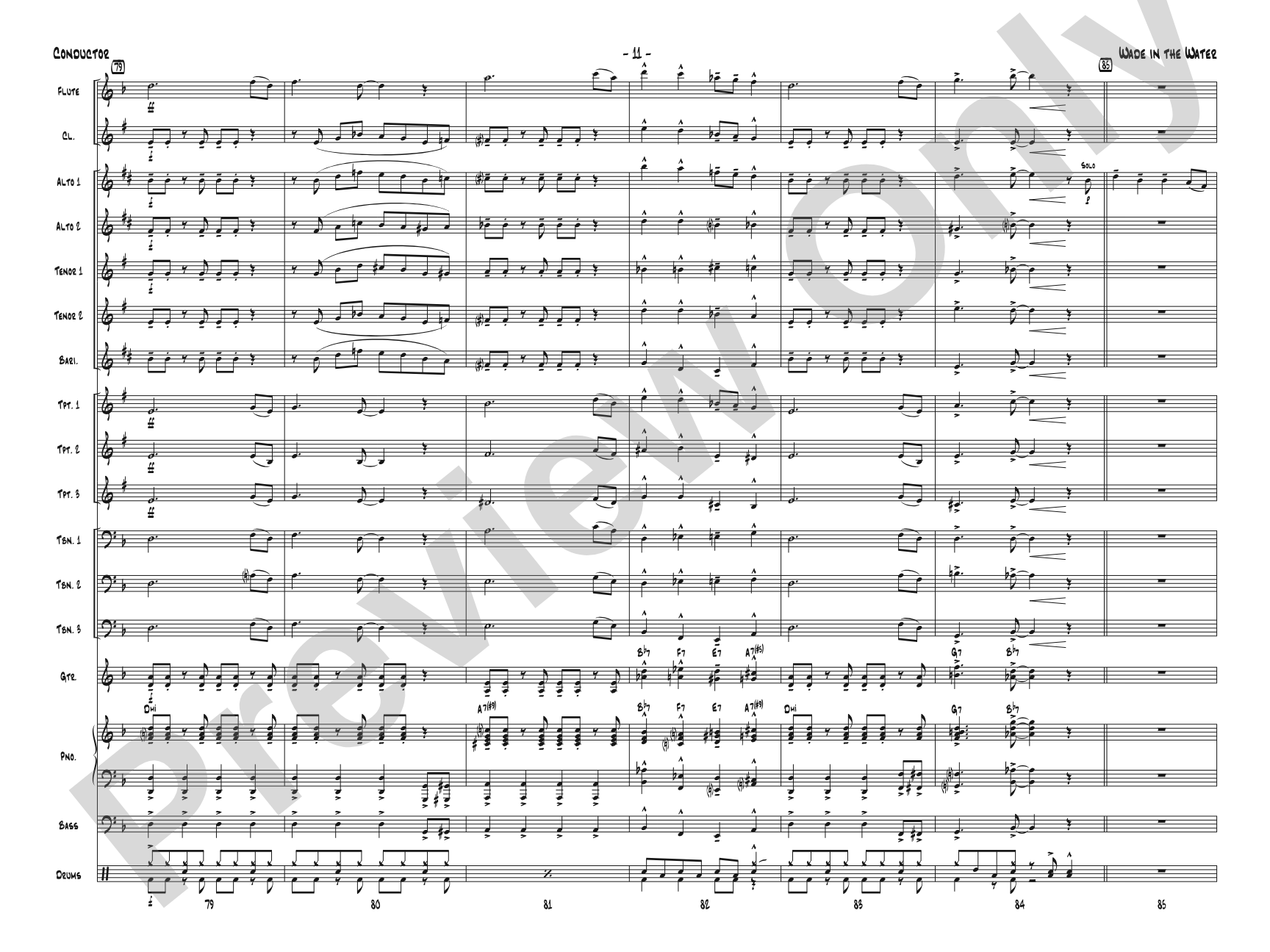 Wade in the Water: Jazz Ensemble Conductor Score & Parts