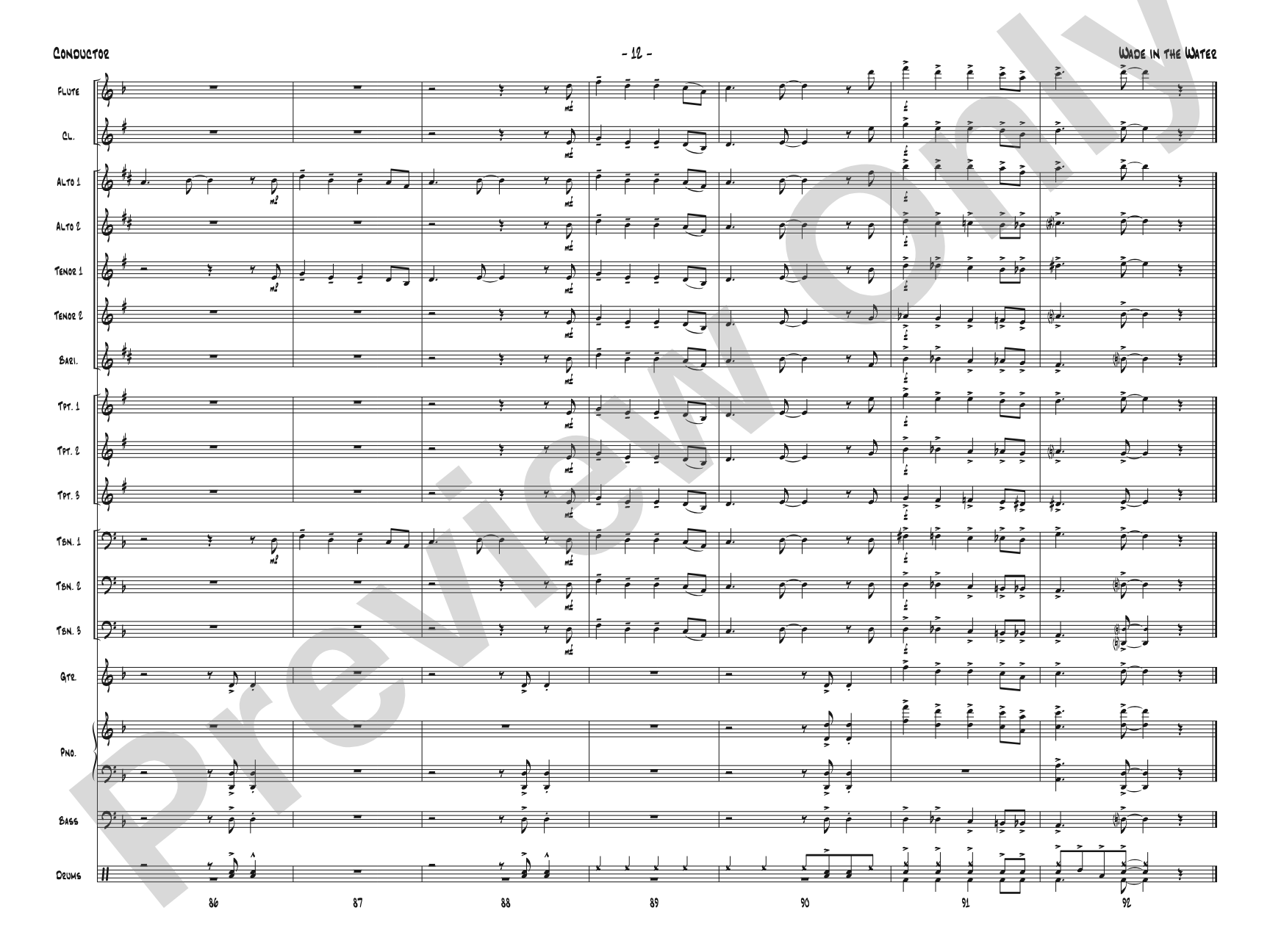 Wade in the Water: Jazz Ensemble Conductor Score & Parts