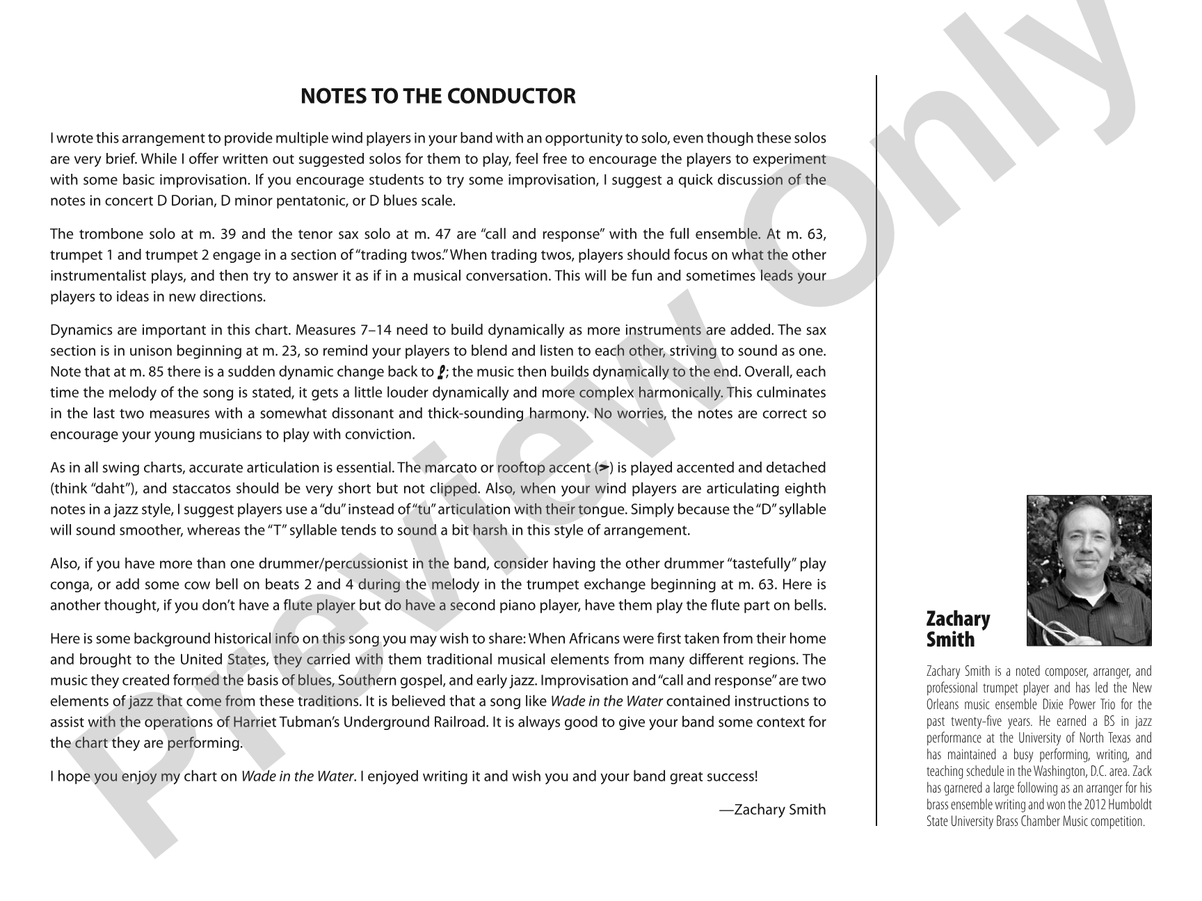 Wade in the Water: Jazz Ensemble Conductor Score & Parts