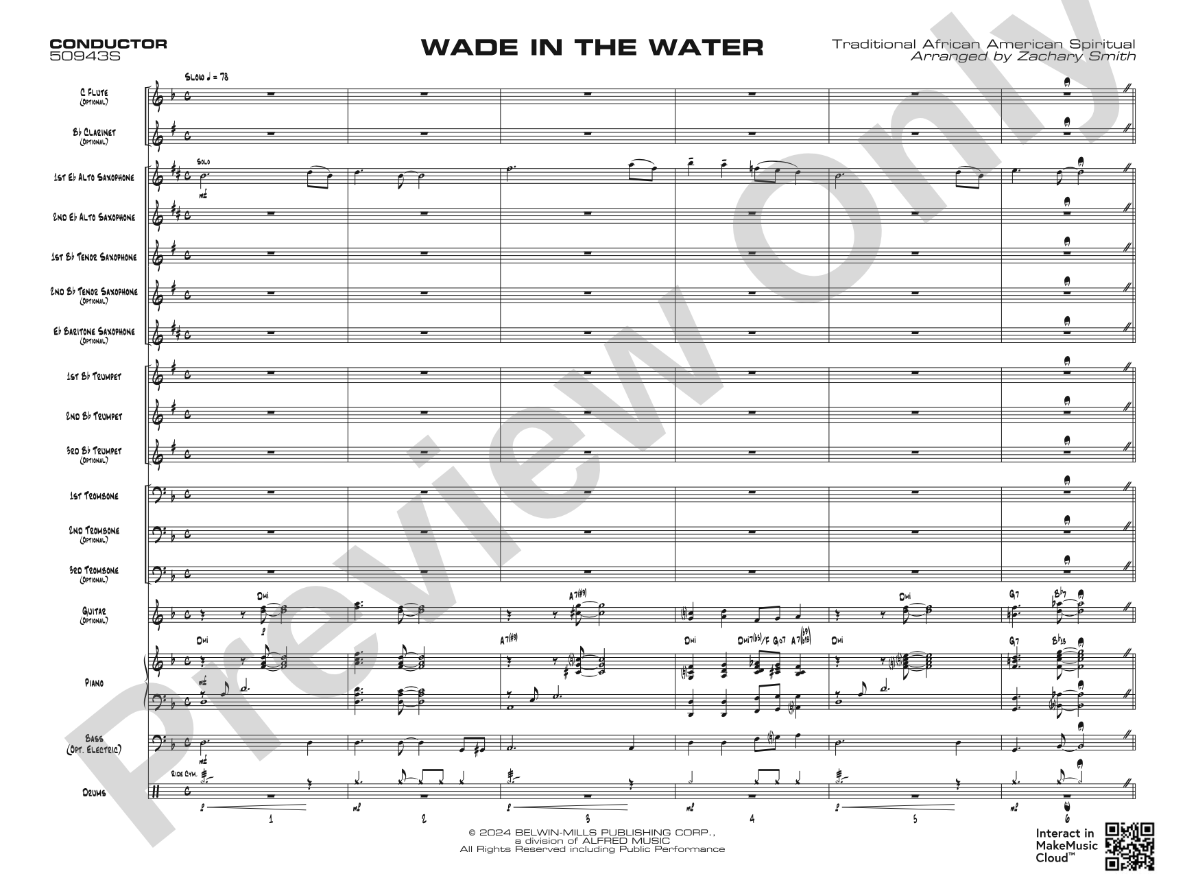 Wade in the Water: Jazz Ensemble Conductor Score & Parts