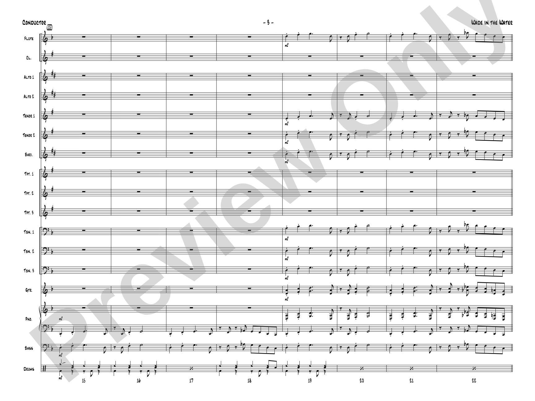 Wade in the Water: Jazz Ensemble Conductor Score & Parts