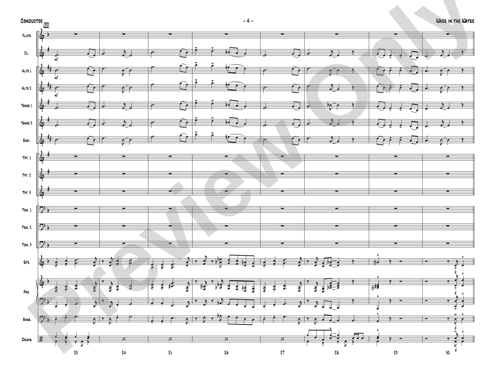 Wade in the Water: Jazz Ensemble Conductor Score & Parts