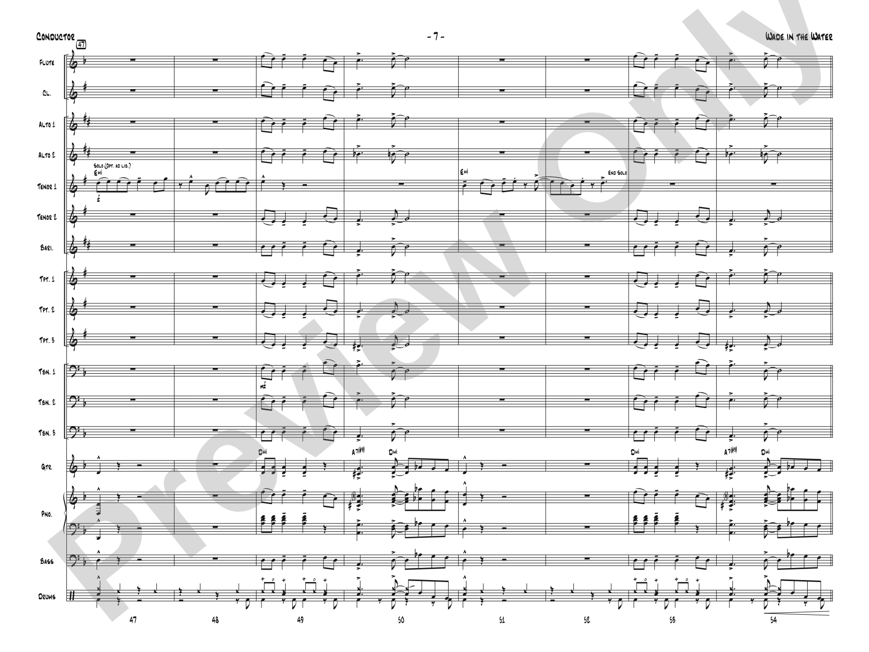 Wade in the Water: Jazz Ensemble Conductor Score & Parts