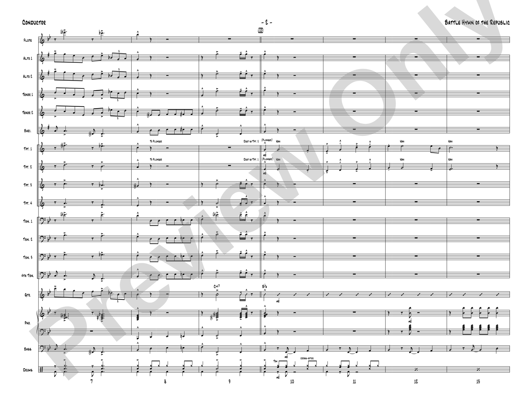 Battle Hymn of the Republic: Jazz Ensemble Conductor Score & Parts