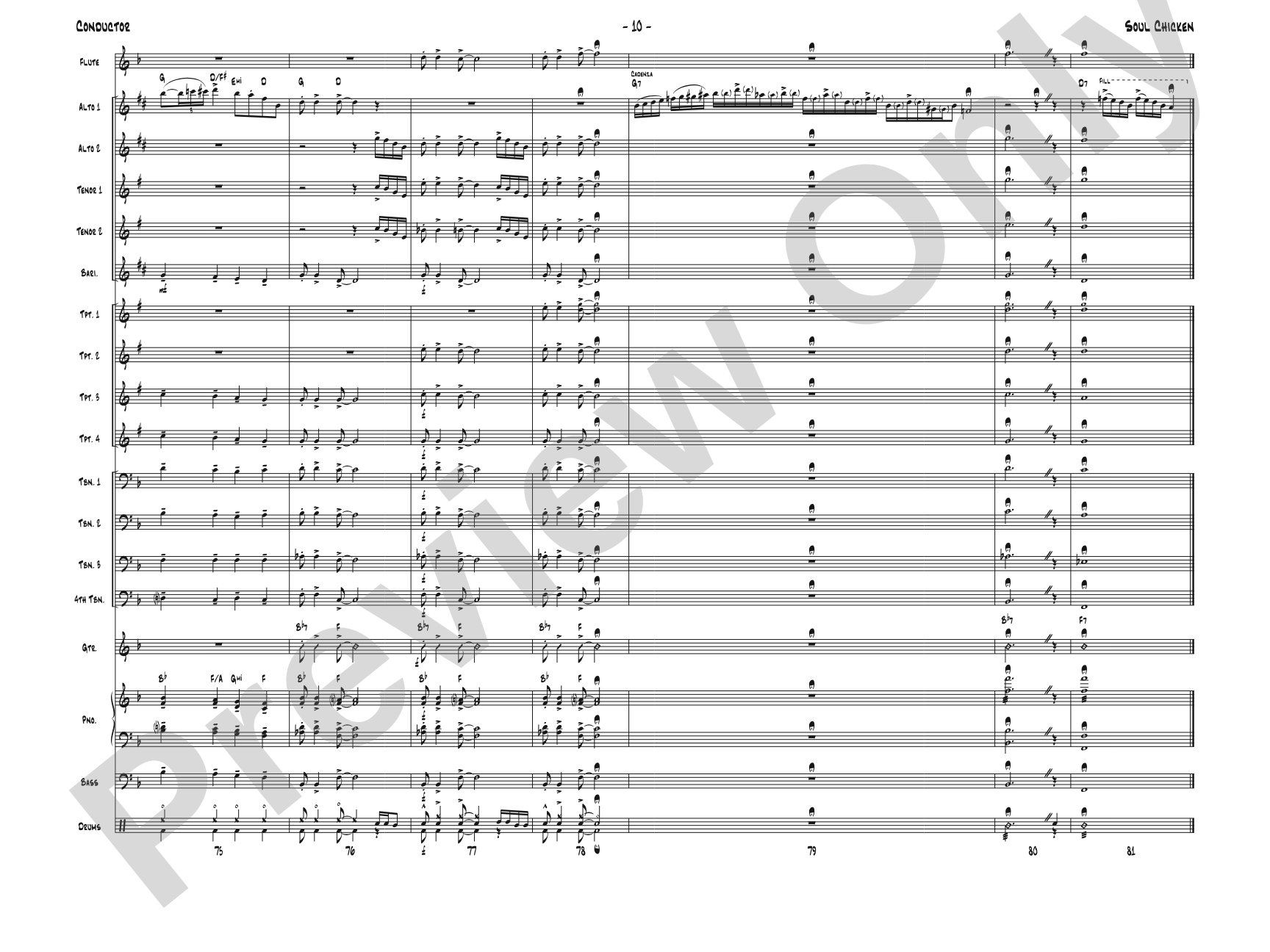 Soul Chicken: Jazz Ensemble Conductor Score & Parts