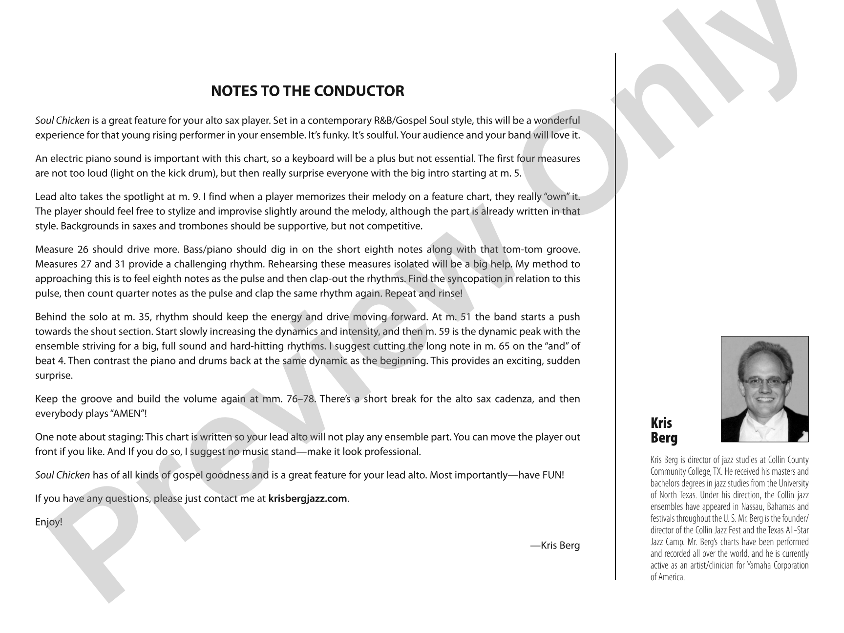 Soul Chicken: Jazz Ensemble Conductor Score & Parts