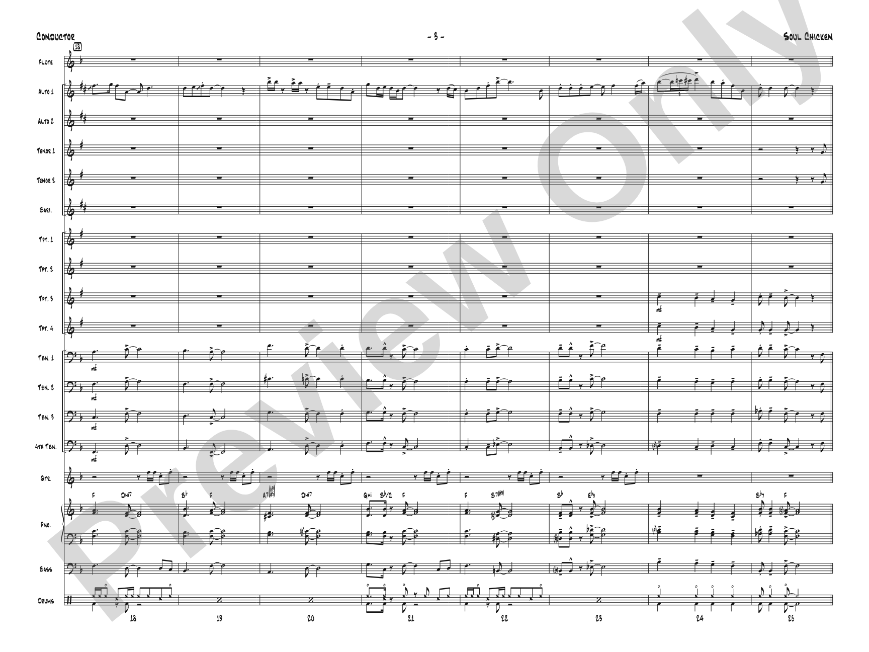 Soul Chicken: Jazz Ensemble Conductor Score & Parts