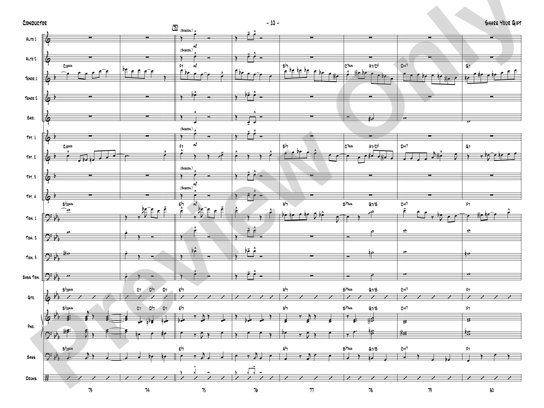 Share Your Gift: Jazz Ensemble Conductor Score & Parts