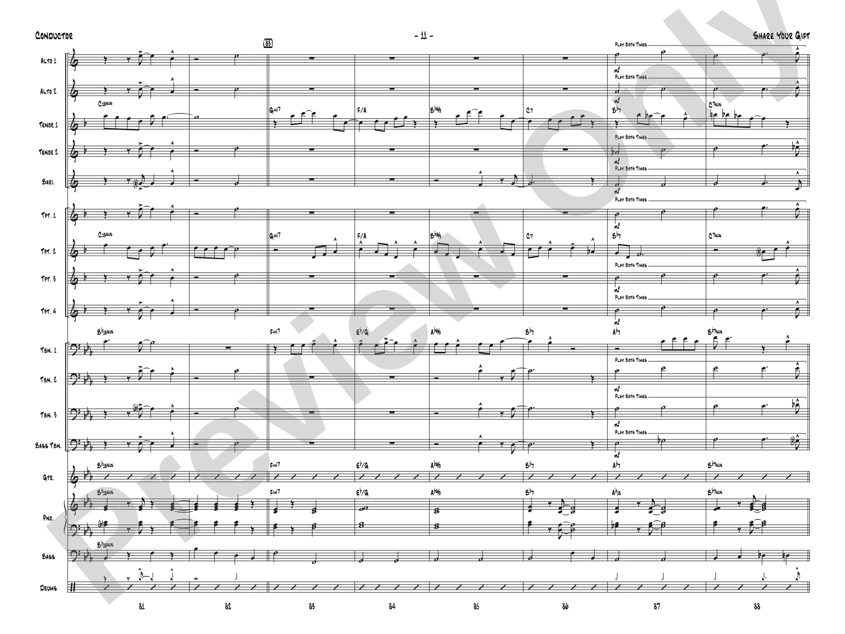 Share Your Gift: Jazz Ensemble Conductor Score & Parts