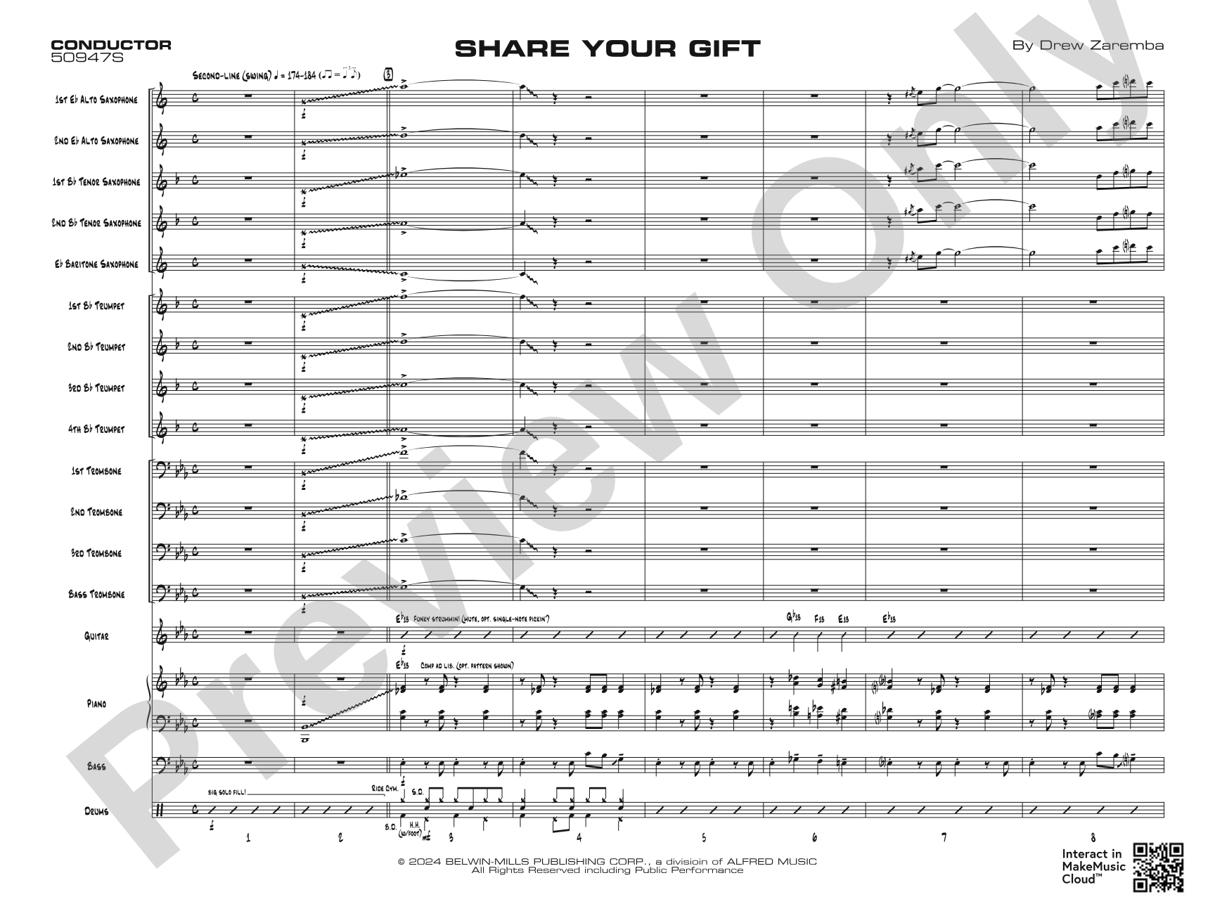 Share Your Gift: Jazz Ensemble Conductor Score & Parts