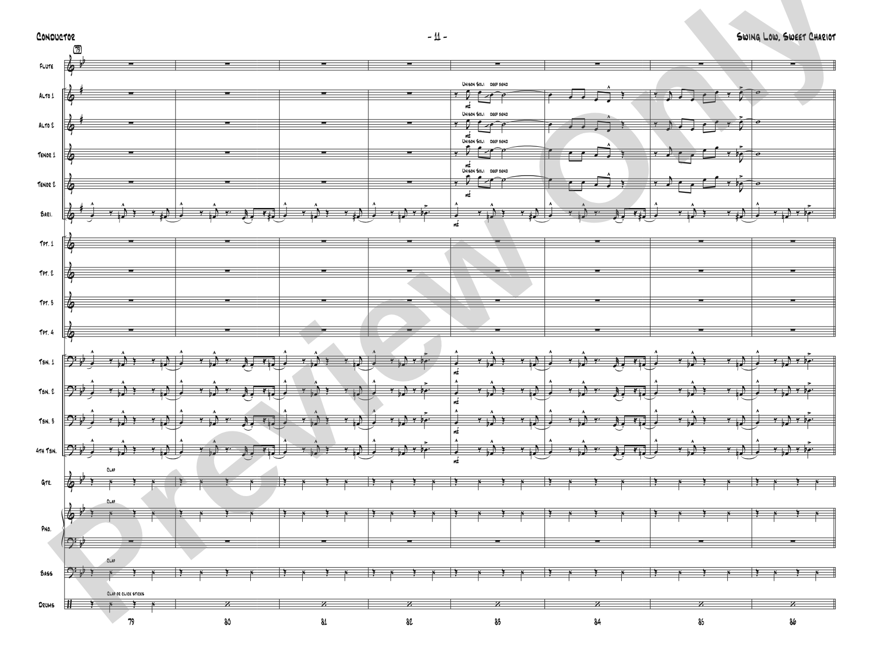 Swing Low, Sweet Chariot: Jazz Ensemble Conductor Score & Parts