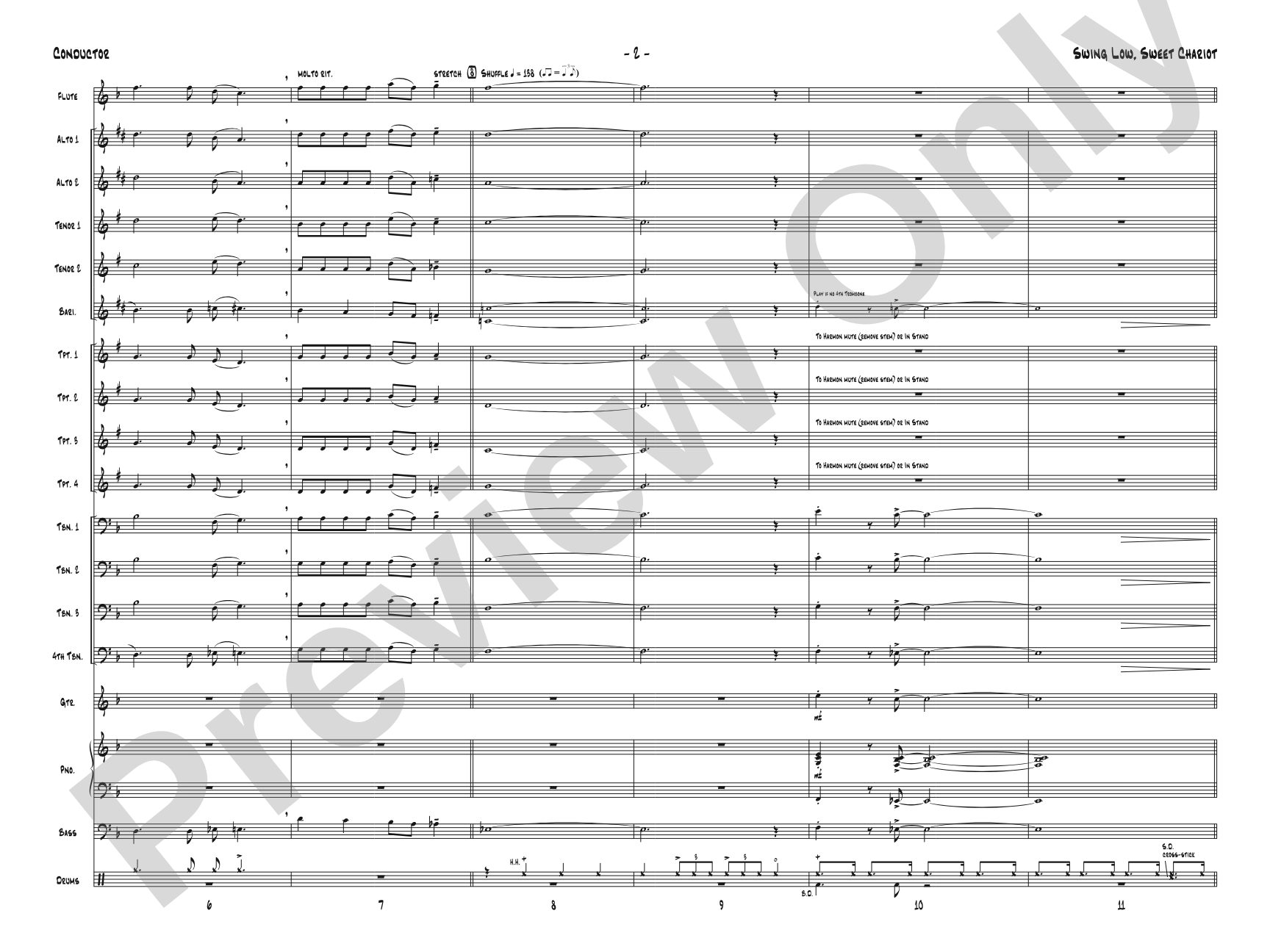 Swing Low, Sweet Chariot: Jazz Ensemble Conductor Score & Parts