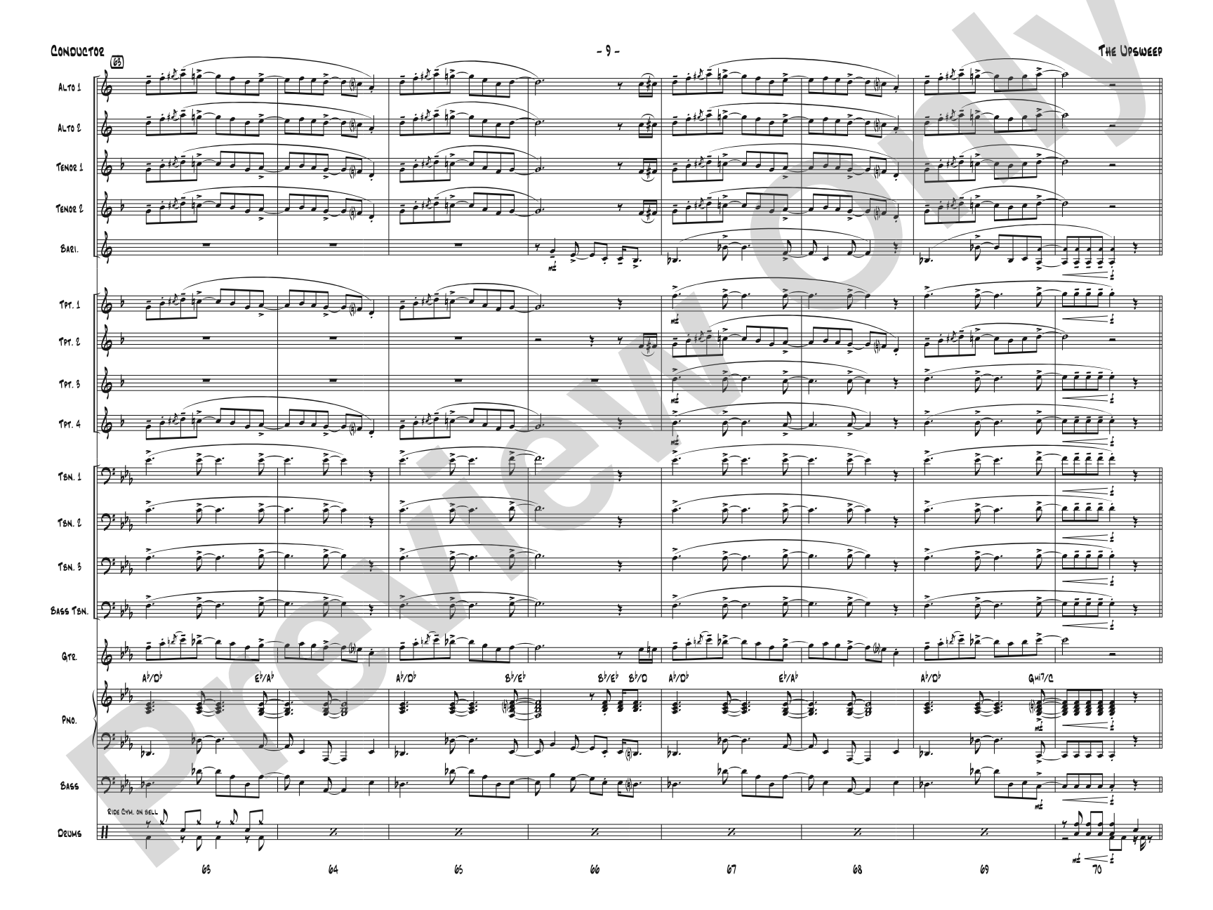 The Upsweep: Jazz Ensemble Conductor Score & Parts
