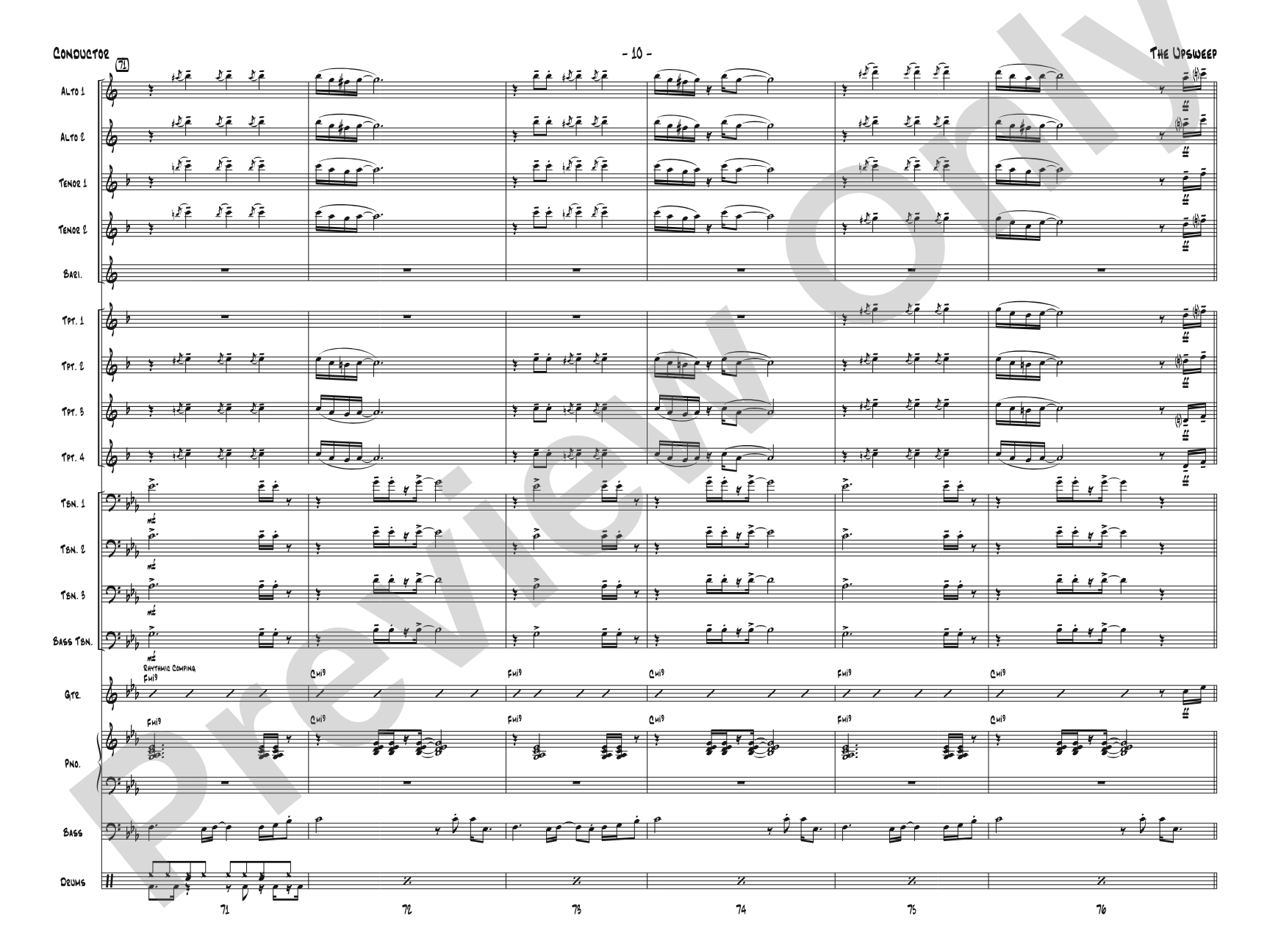 The Upsweep: Jazz Ensemble Conductor Score & Parts