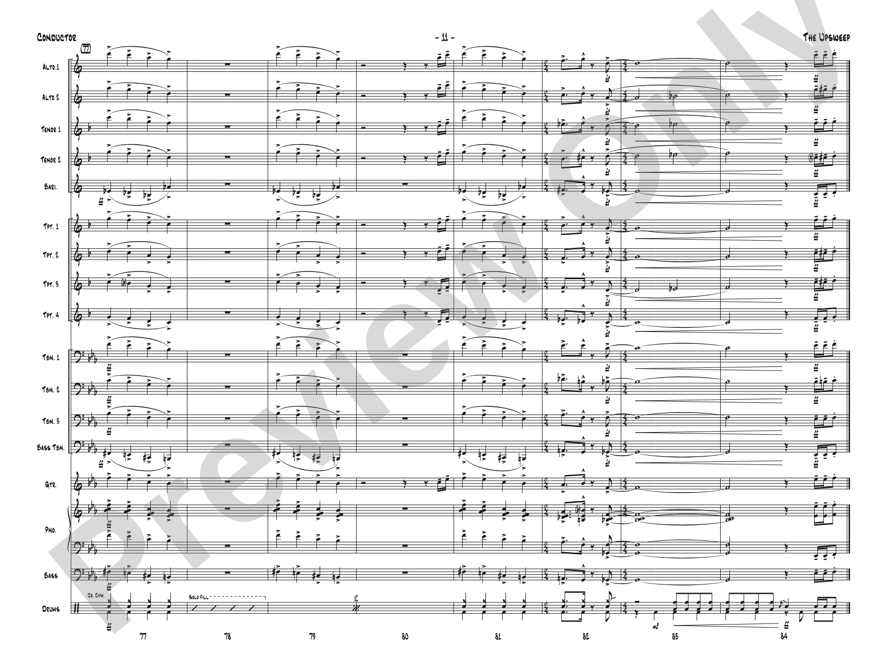 The Upsweep: Jazz Ensemble Conductor Score & Parts