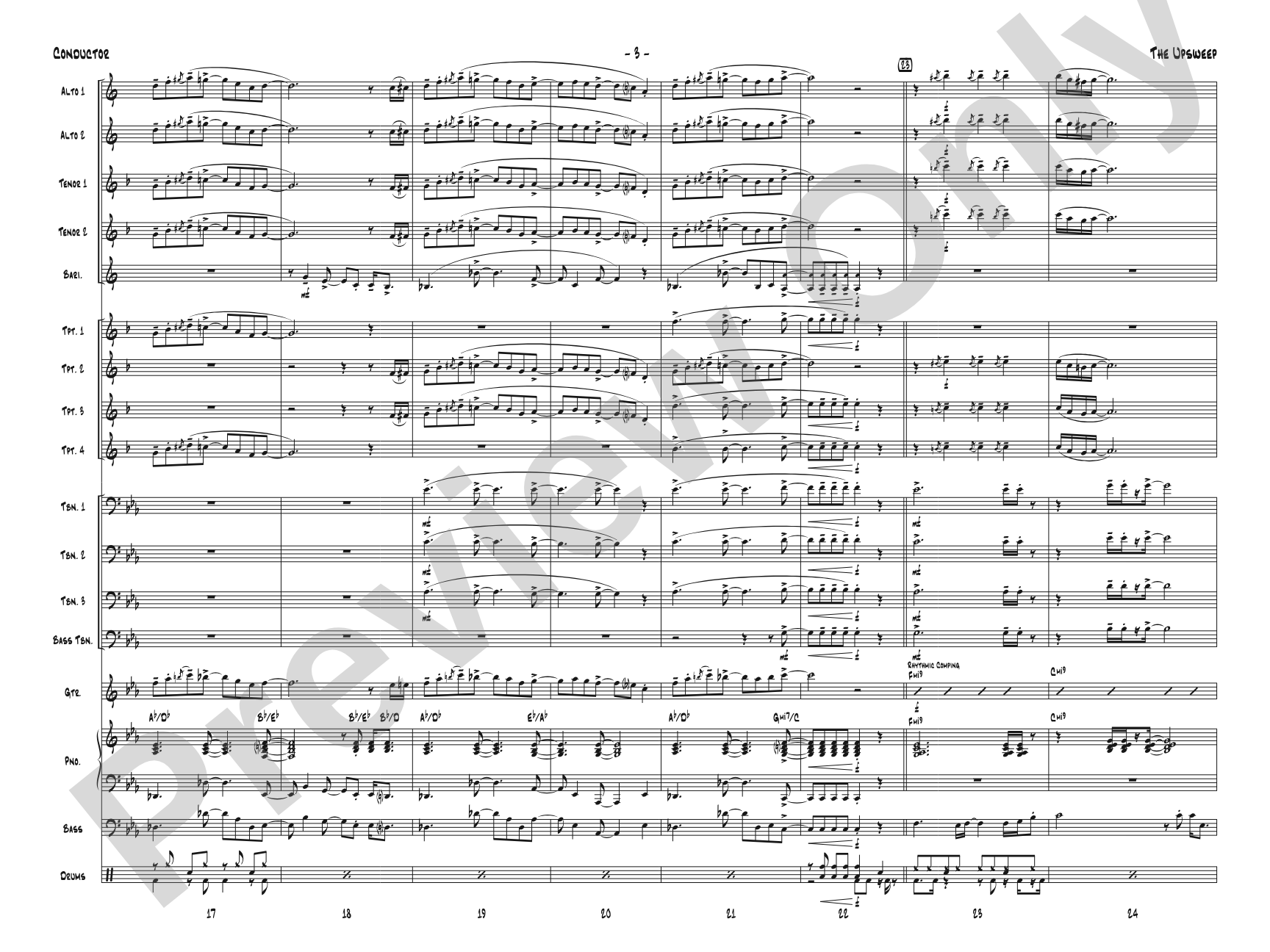The Upsweep: Jazz Ensemble Conductor Score & Parts