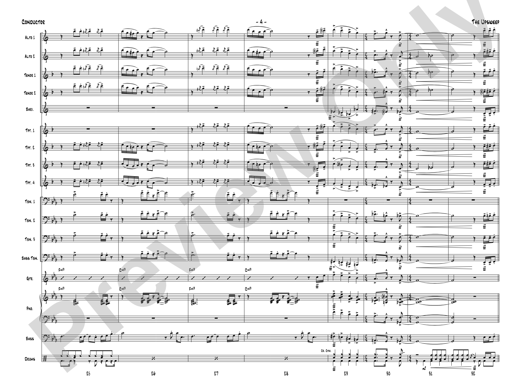 The Upsweep: Jazz Ensemble Conductor Score & Parts
