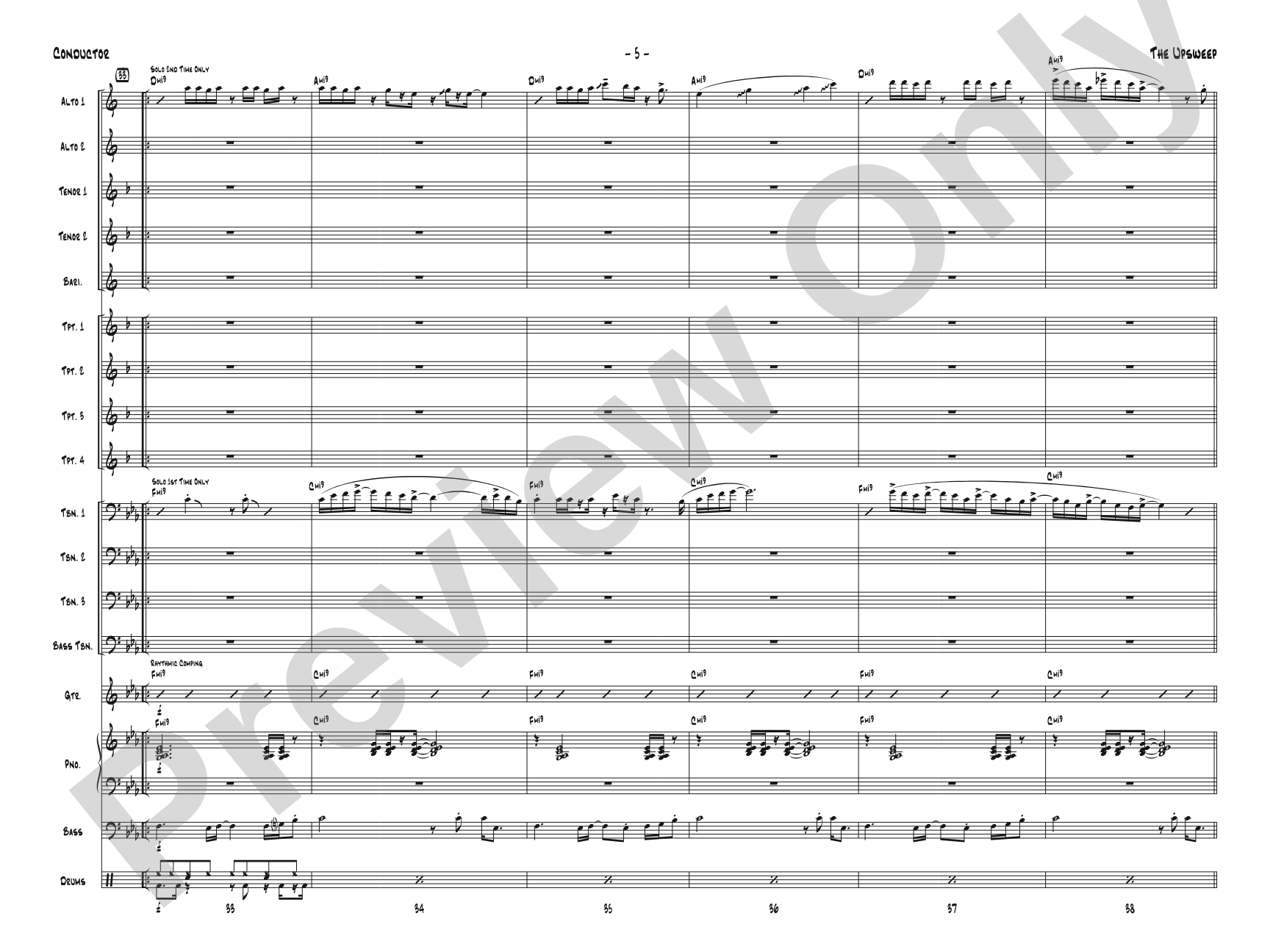 The Upsweep: Jazz Ensemble Conductor Score & Parts